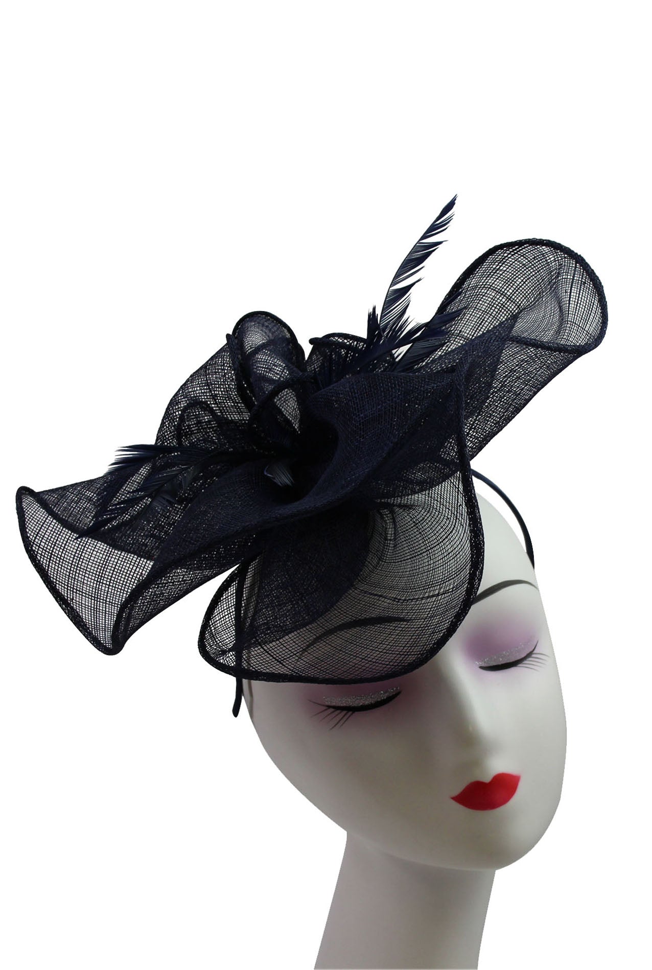 FT2024-007 Large Ruffles Trimmed Edge Sinamay Fascinator