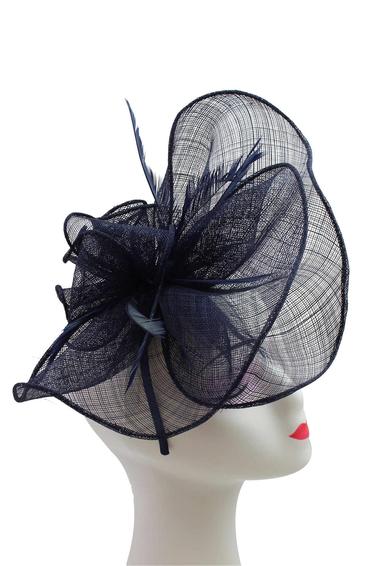 FT2024-007 Large Ruffles Trimmed Edge Sinamay Fascinator