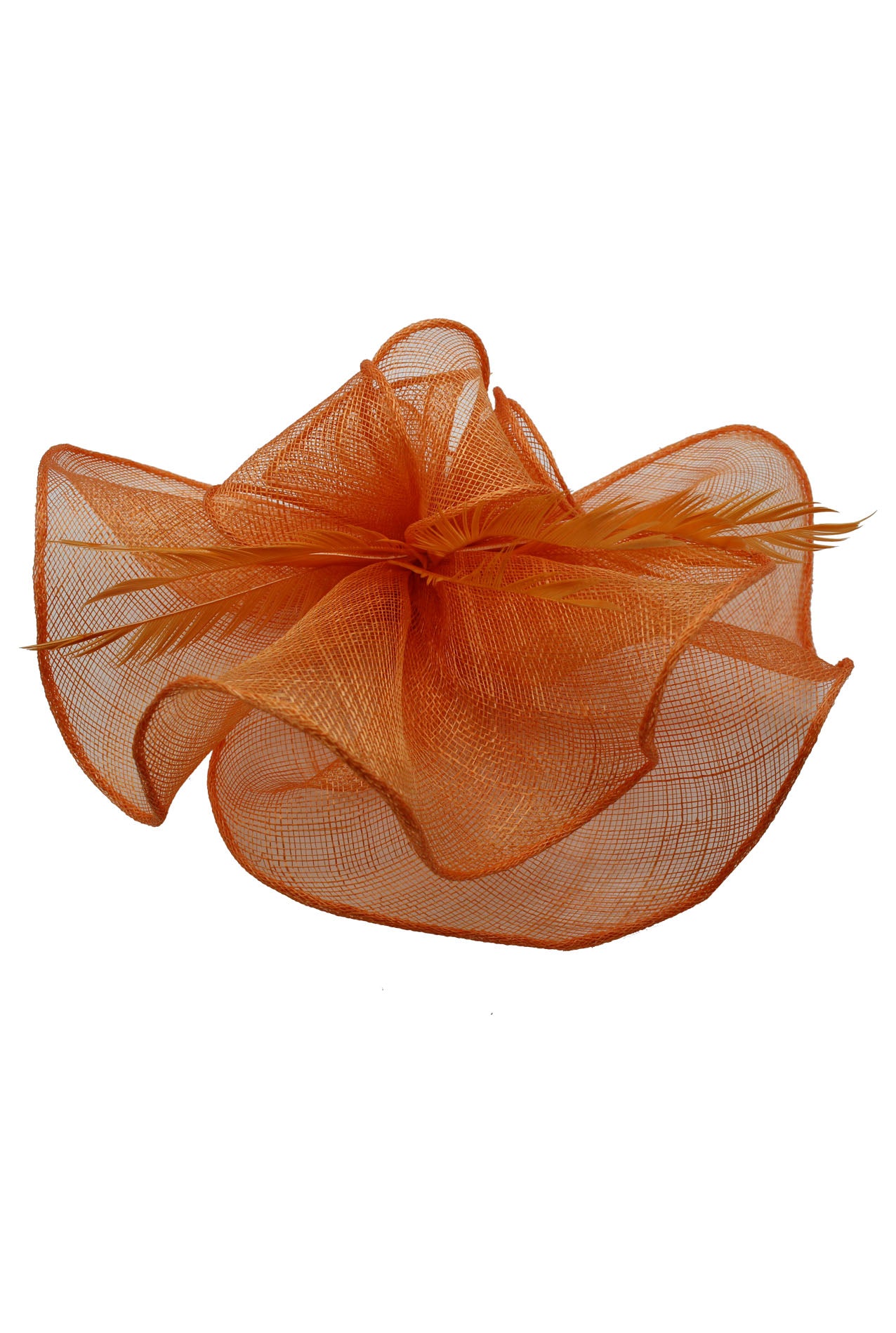 FT2024-007 Large Ruffles Trimmed Edge Sinamay Fascinator