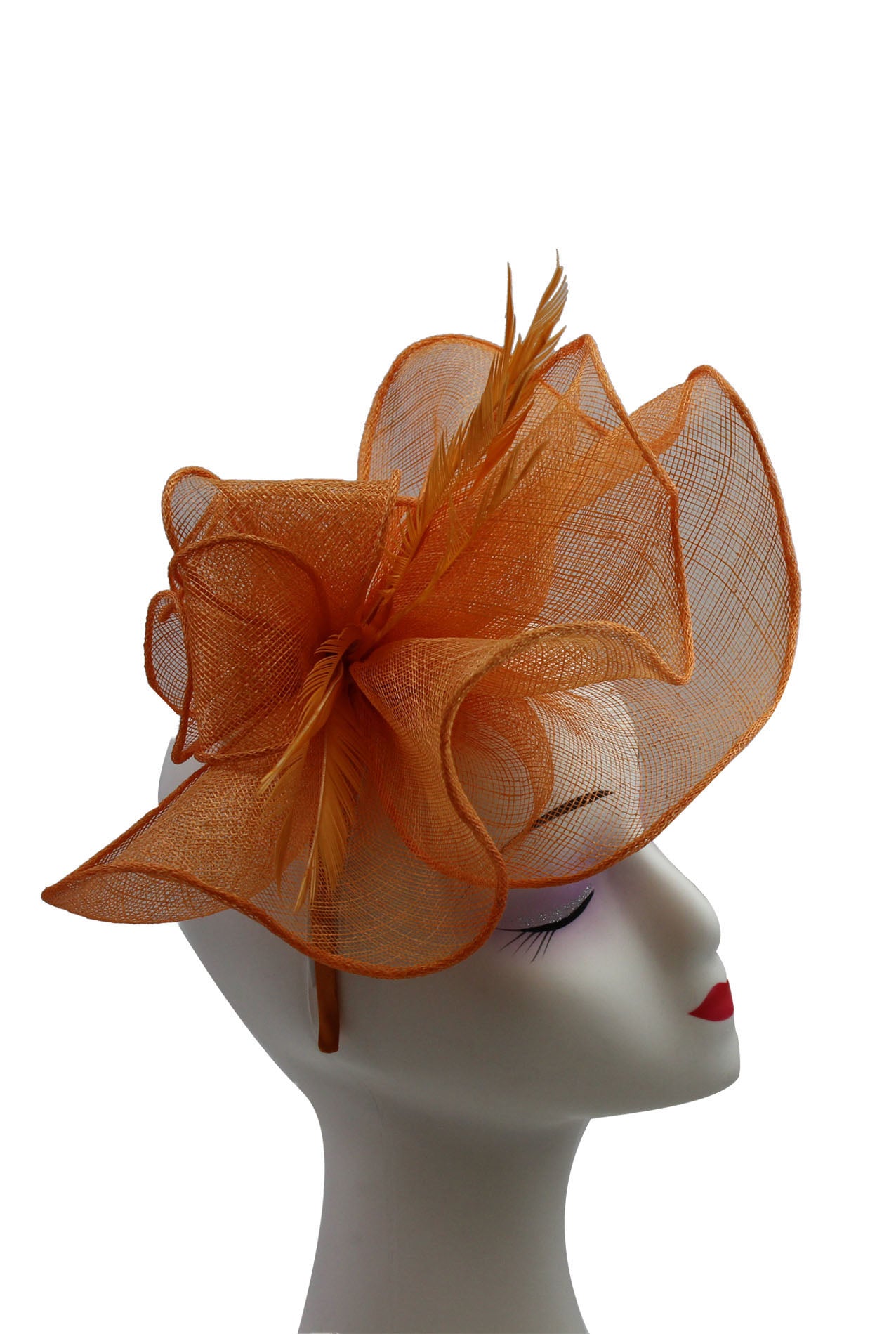 FT2024-007 Large Ruffles Trimmed Edge Sinamay Fascinator