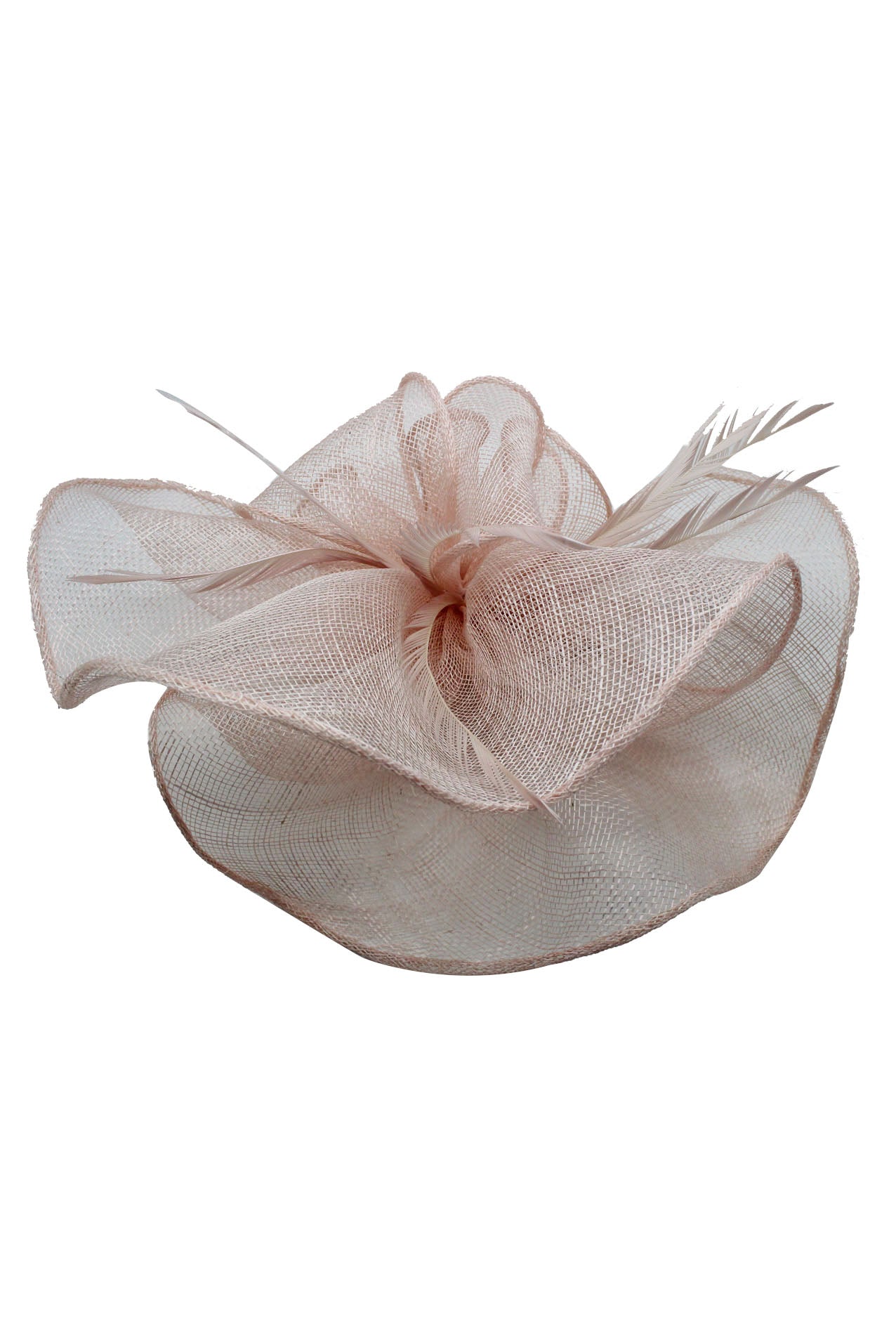 FT2024-007 Large Ruffles Trimmed Edge Sinamay Fascinator