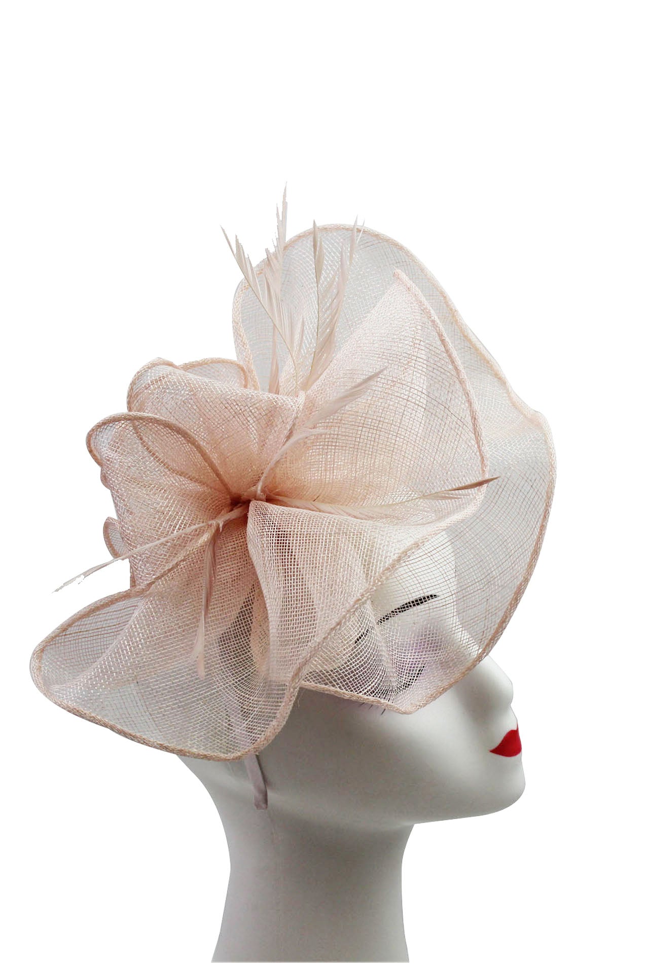 FT2024-007 Large Ruffles Trimmed Edge Sinamay Fascinator