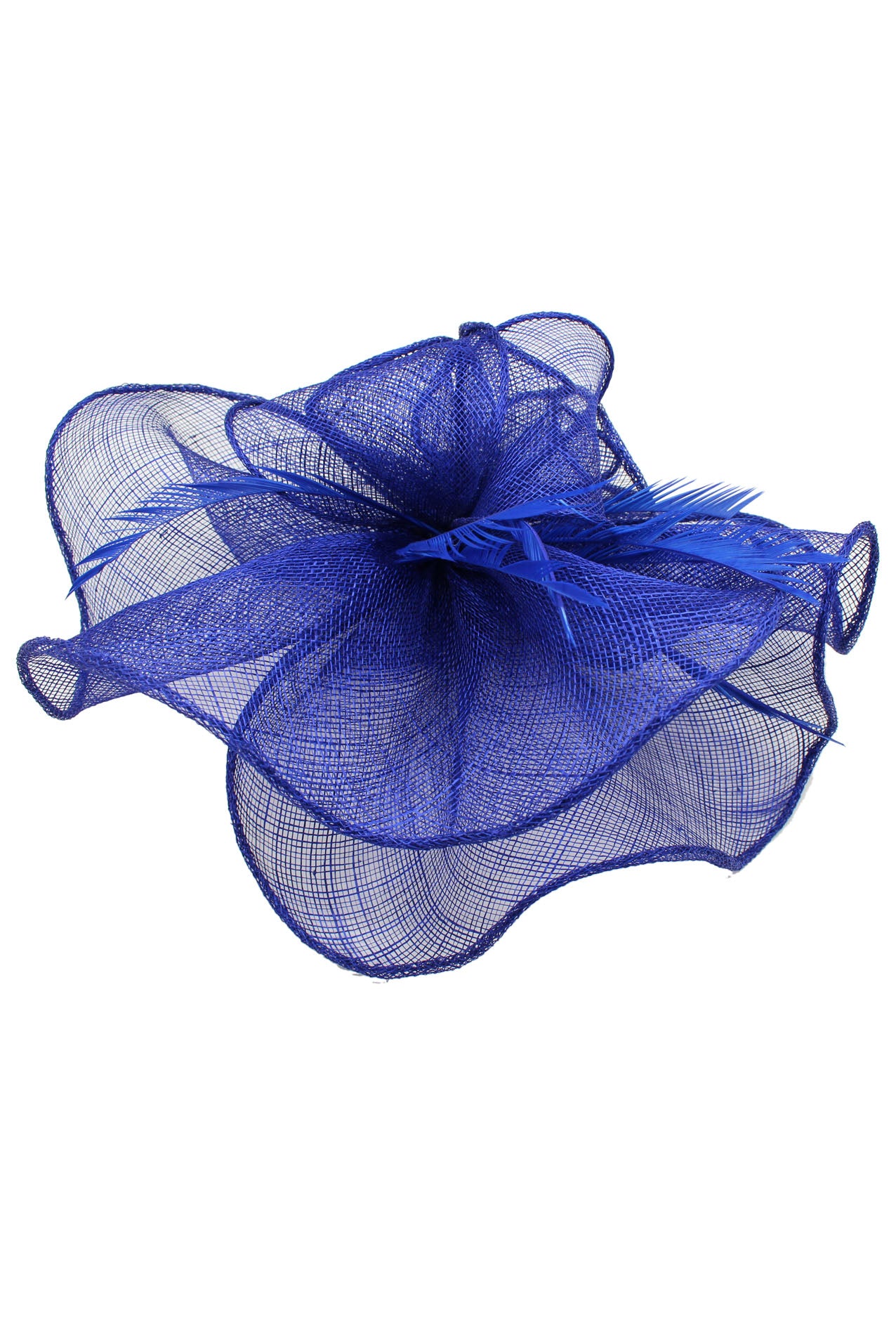 FT2024-007 Large Ruffles Trimmed Edge Sinamay Fascinator