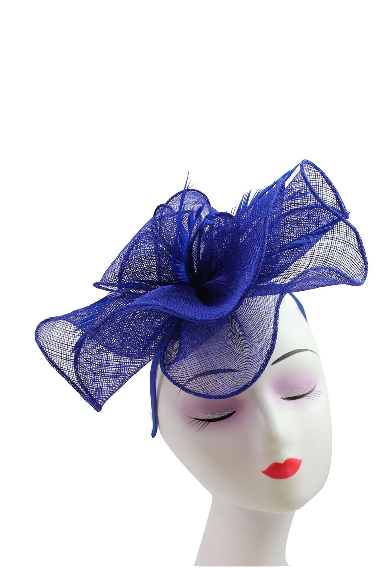 FT2024-007 Large Ruffles Trimmed Edge Sinamay Fascinator