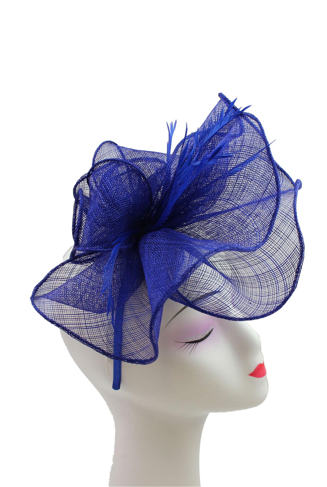 FT2024-007 Large Ruffles Trimmed Edge Sinamay Fascinator