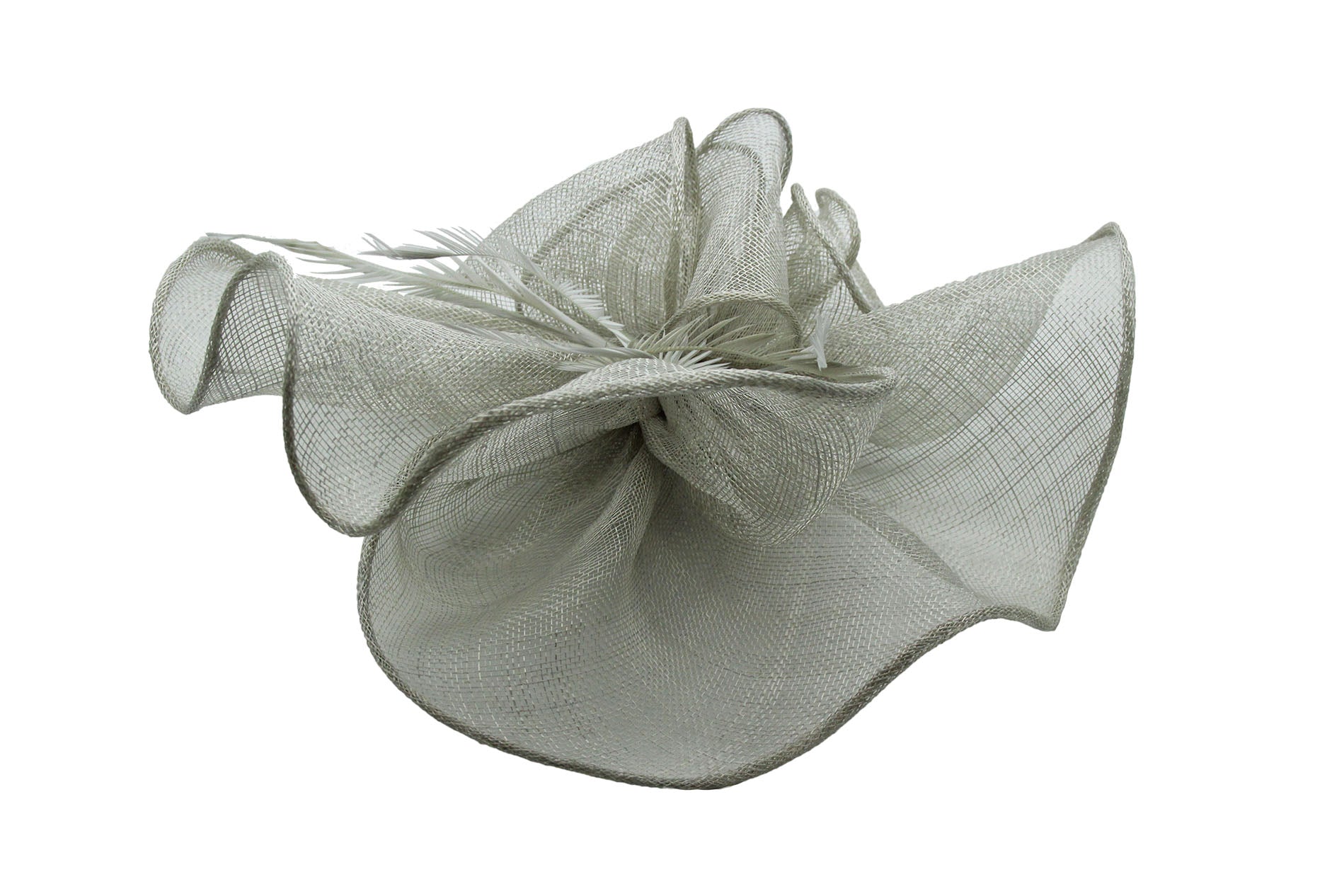 FT2024-007 Large Ruffles Trimmed Edge Sinamay Fascinator