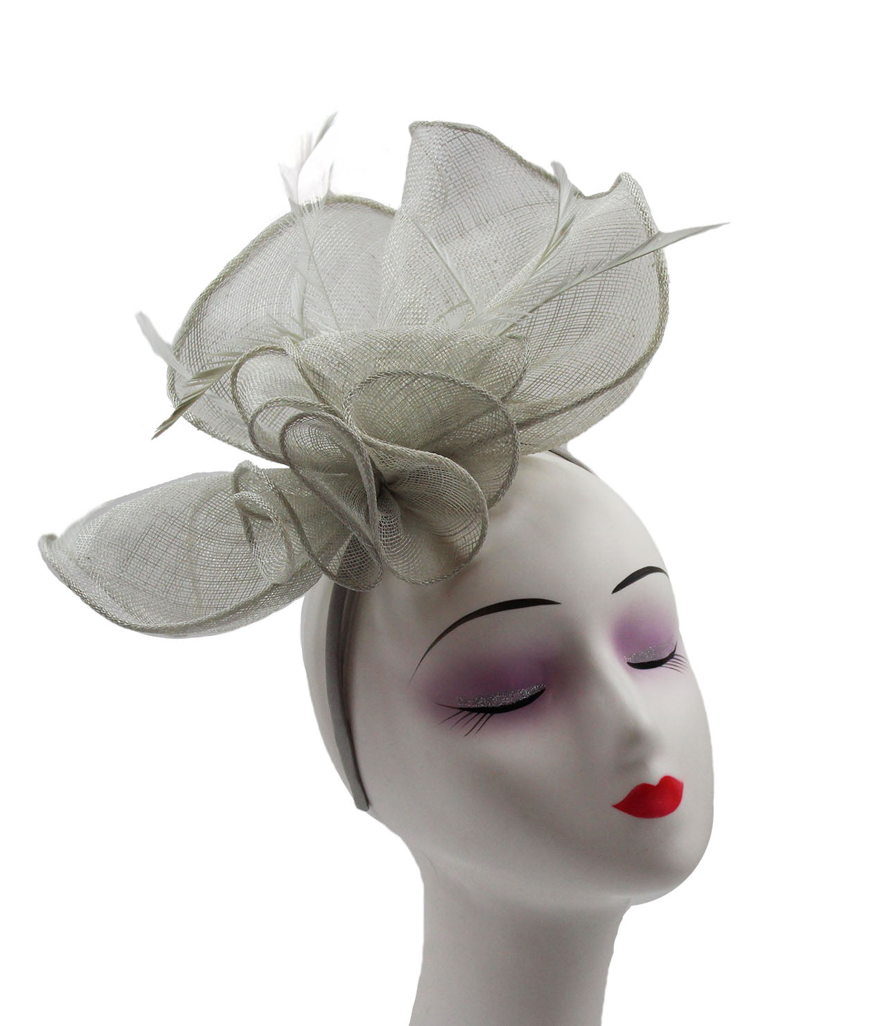 FT2024-007 Large Ruffles Trimmed Edge Sinamay Fascinator