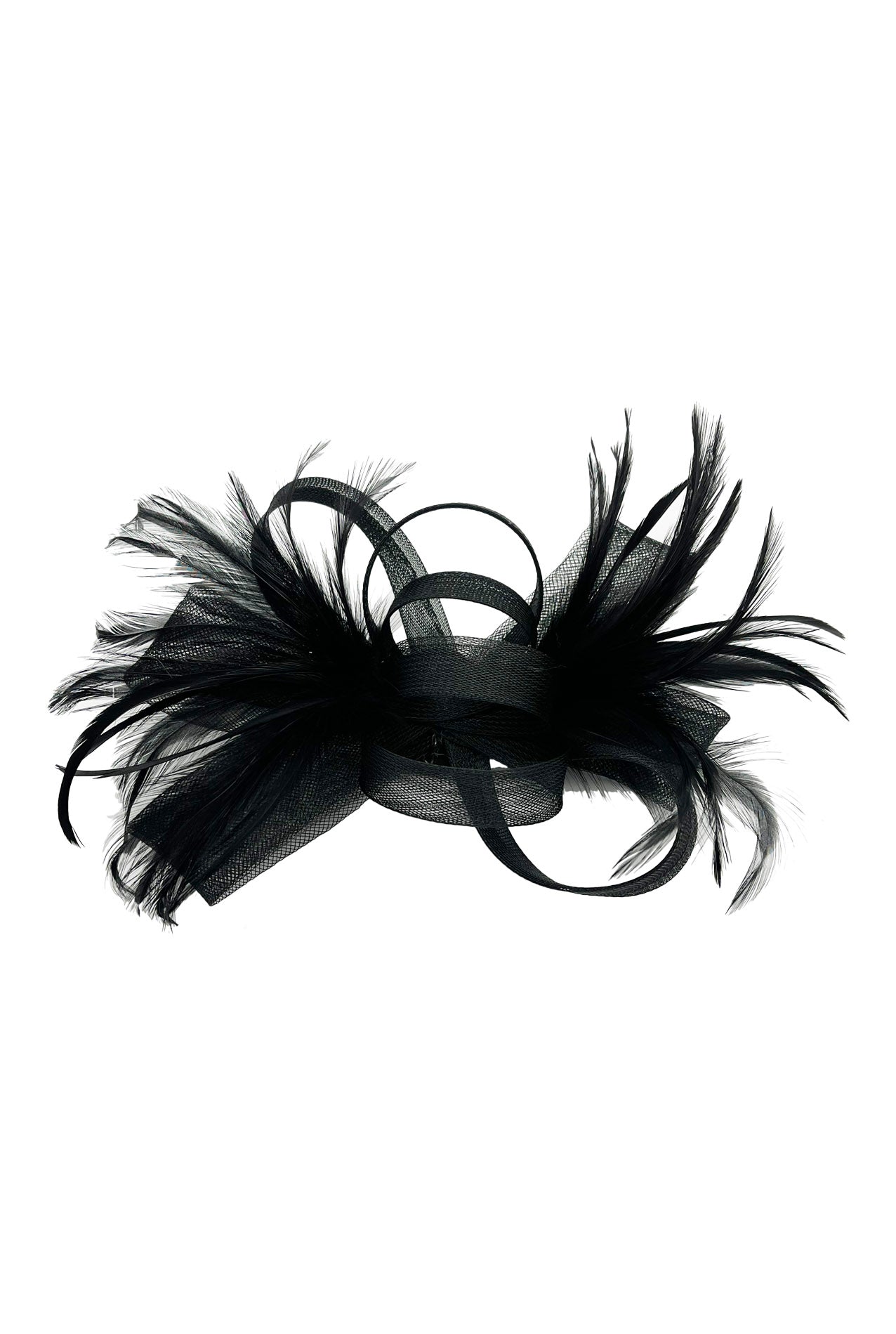 FT2056-019 Loop Bow Fascinator with Feathers