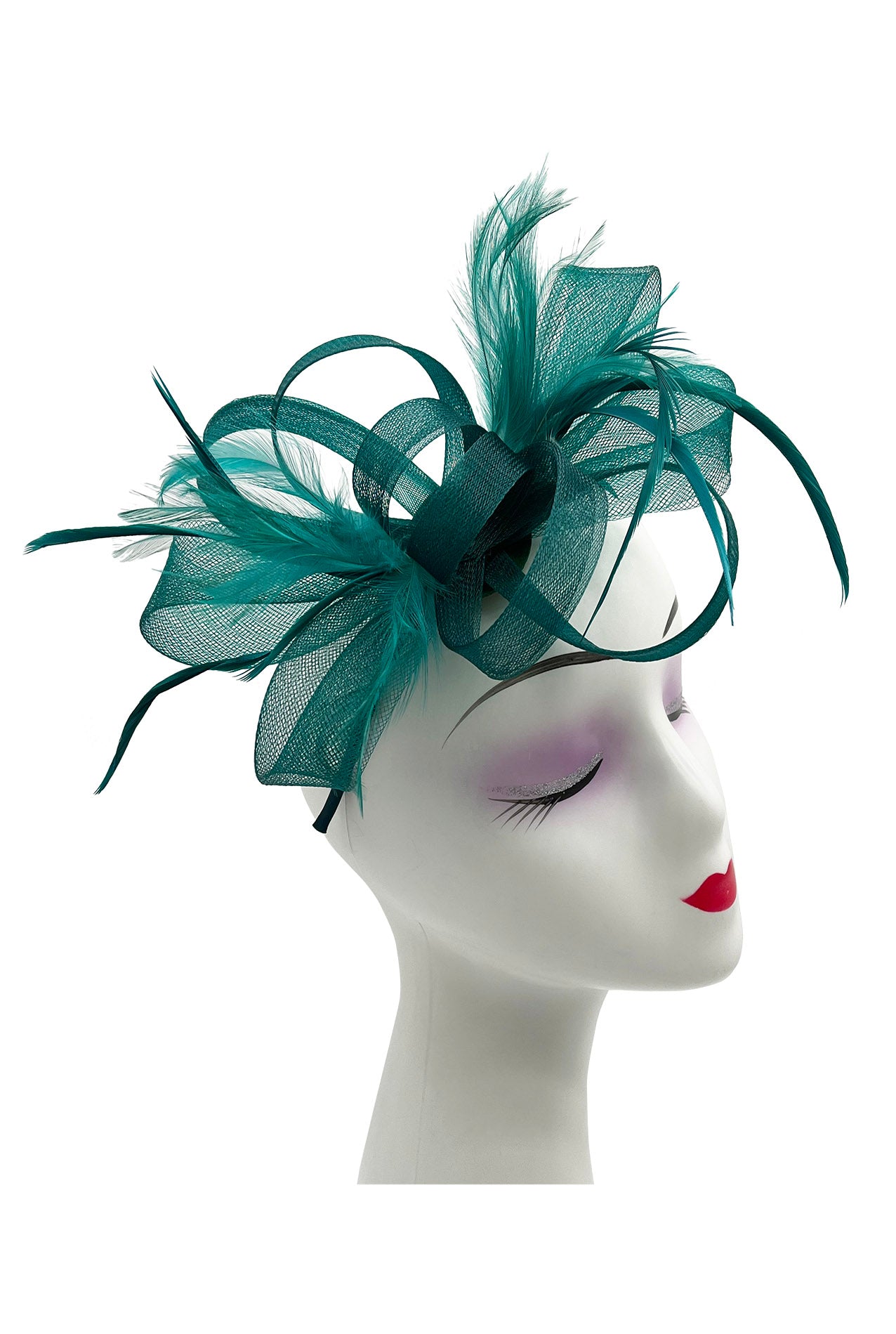 FT2056-019 Loop Bow Fascinator with Feathers