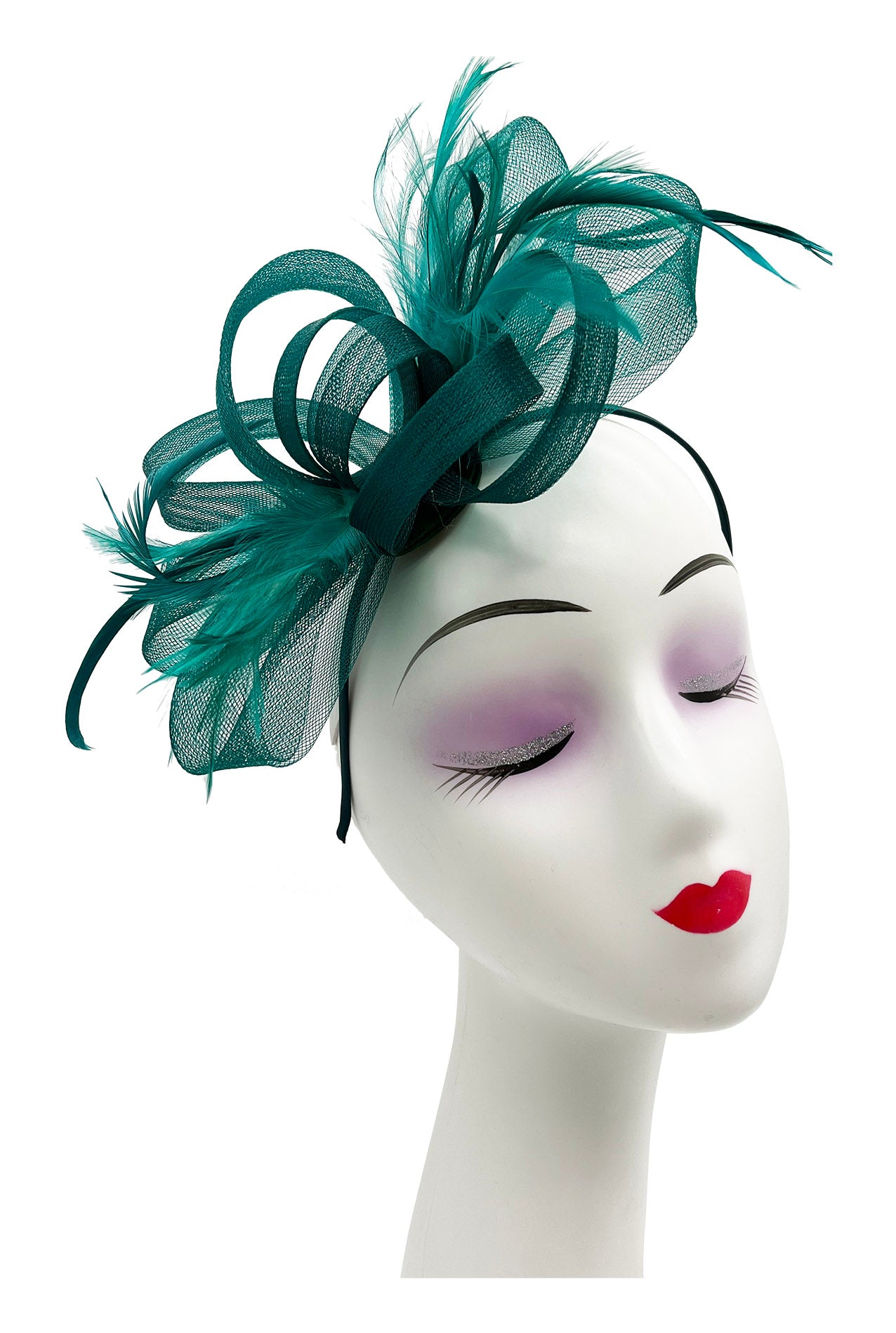 FT2056-019 Loop Bow Fascinator with Feathers