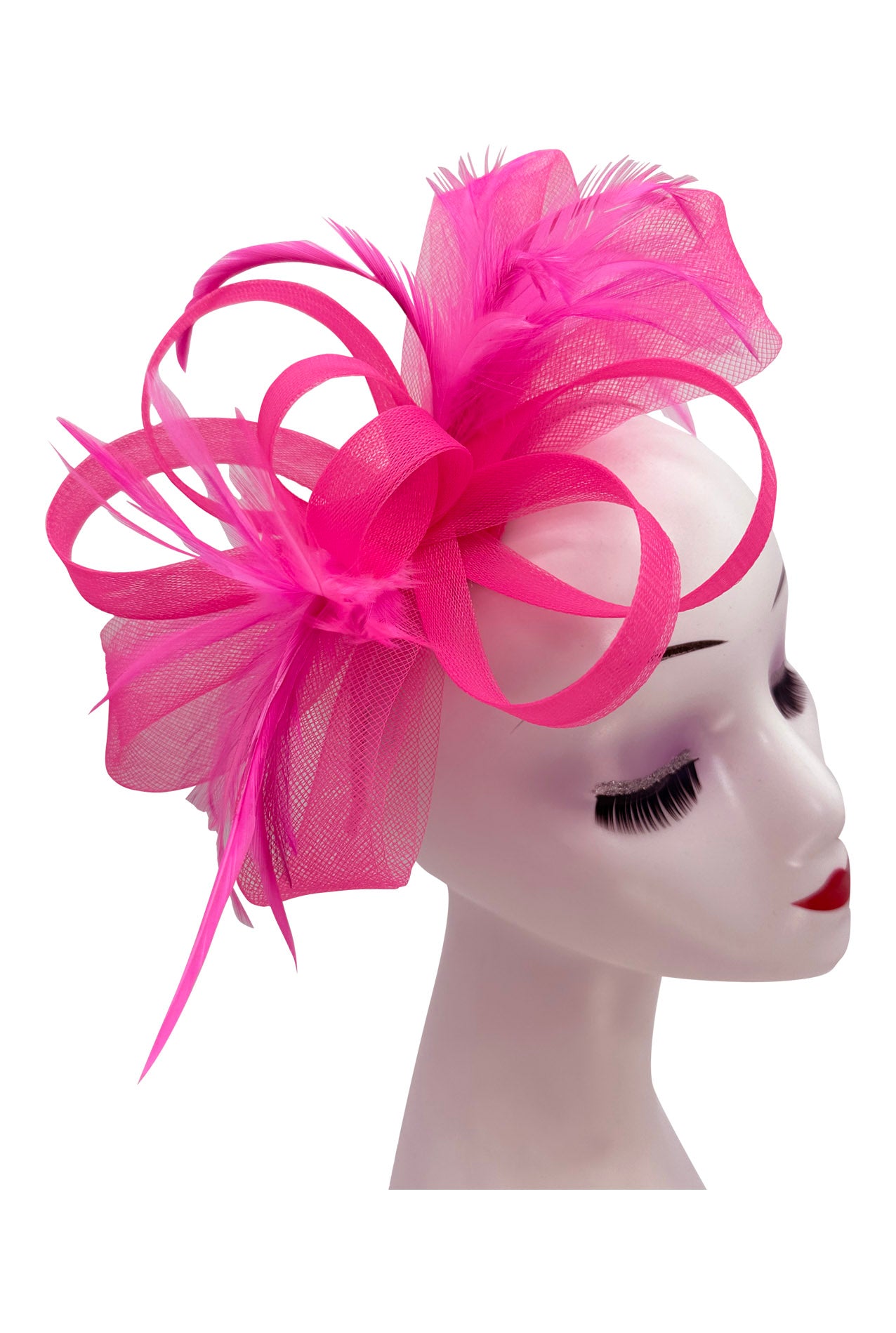 FT2056-019 Loop Bow Fascinator with Feathers