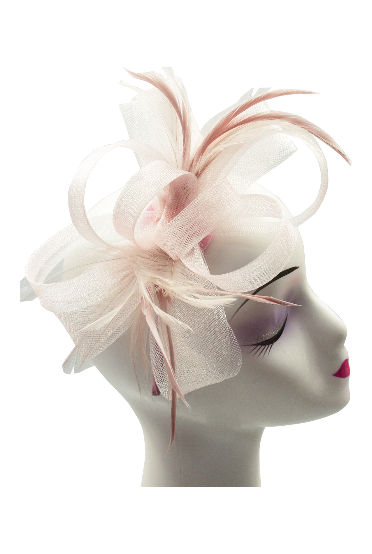 FT2056-019 Loop Bow Fascinator with Feathers