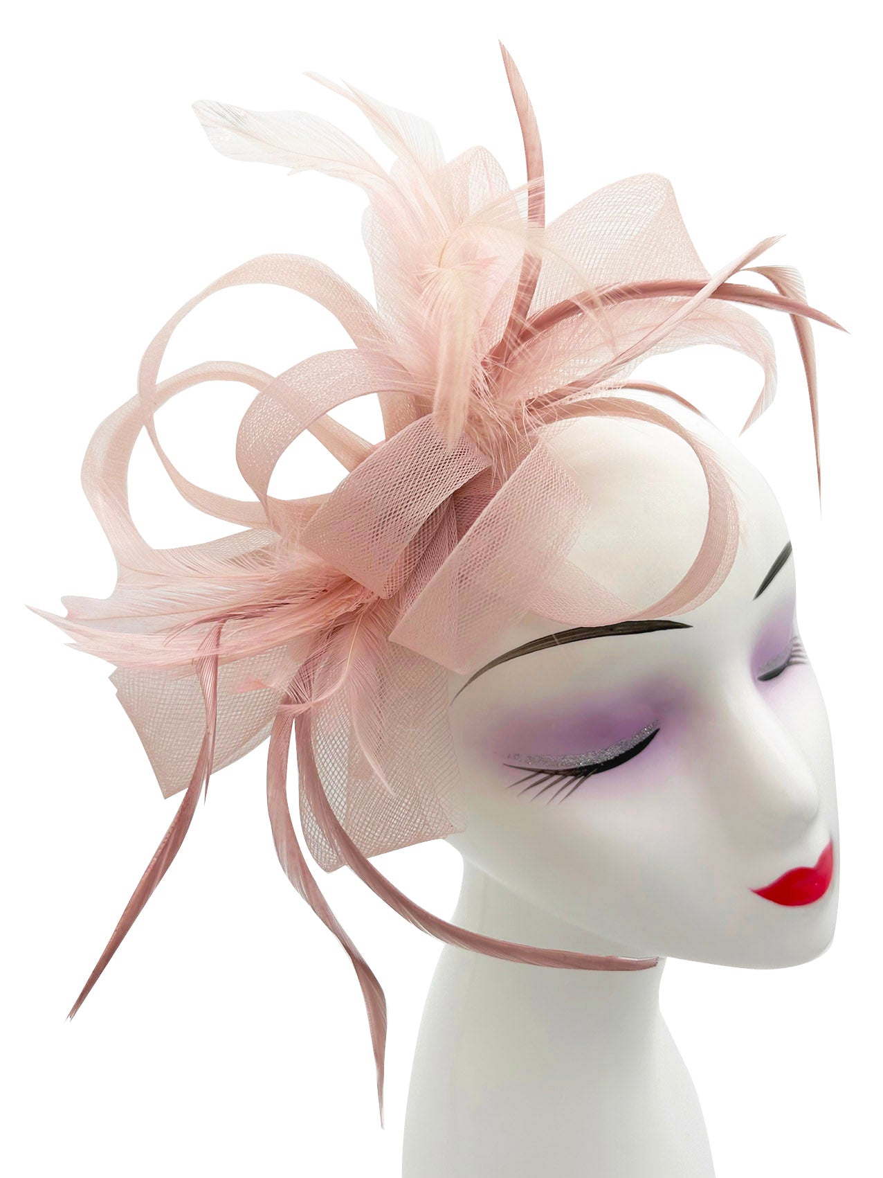 FT2056-019 Loop Bow Fascinator with Feathers