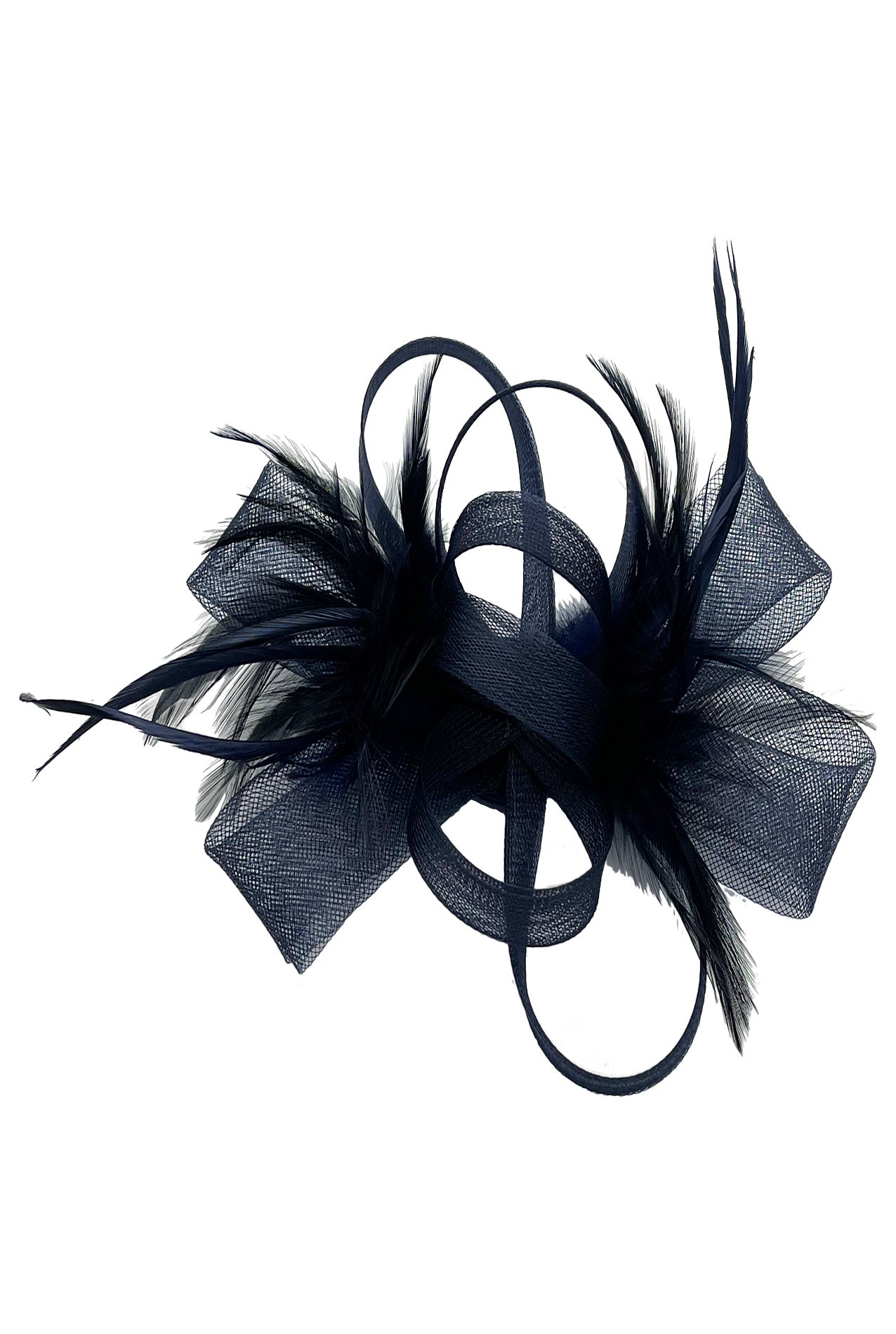 FT2056-019 Loop Bow Fascinator with Feathers