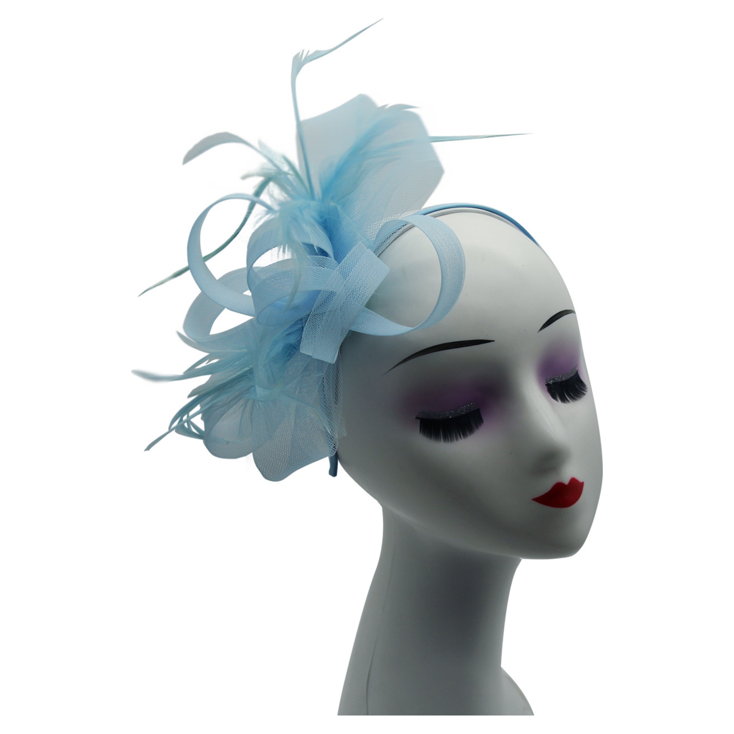 FT2056-019 Loop Bow Fascinator with Feathers