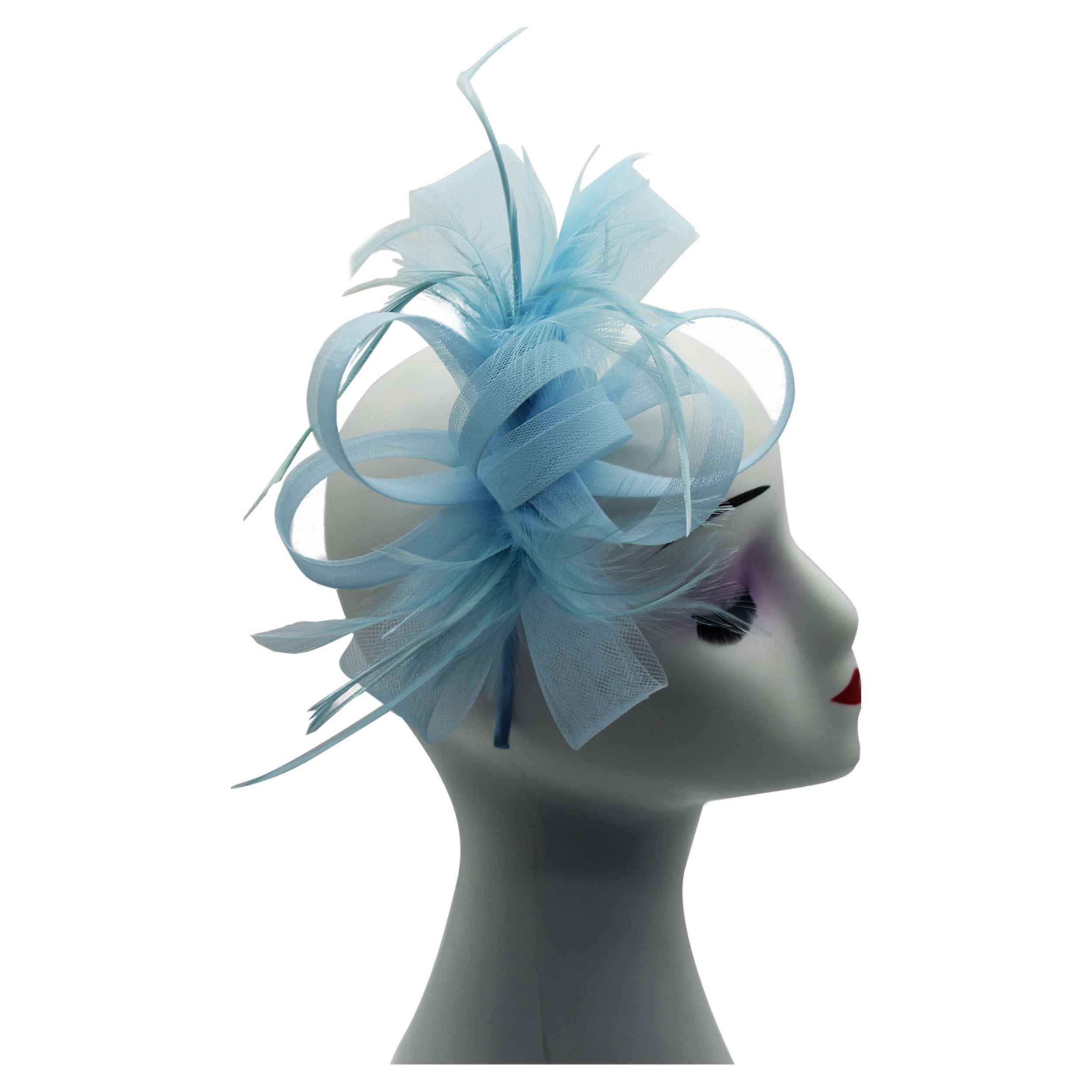 FT2056-019 Loop Bow Fascinator with Feathers