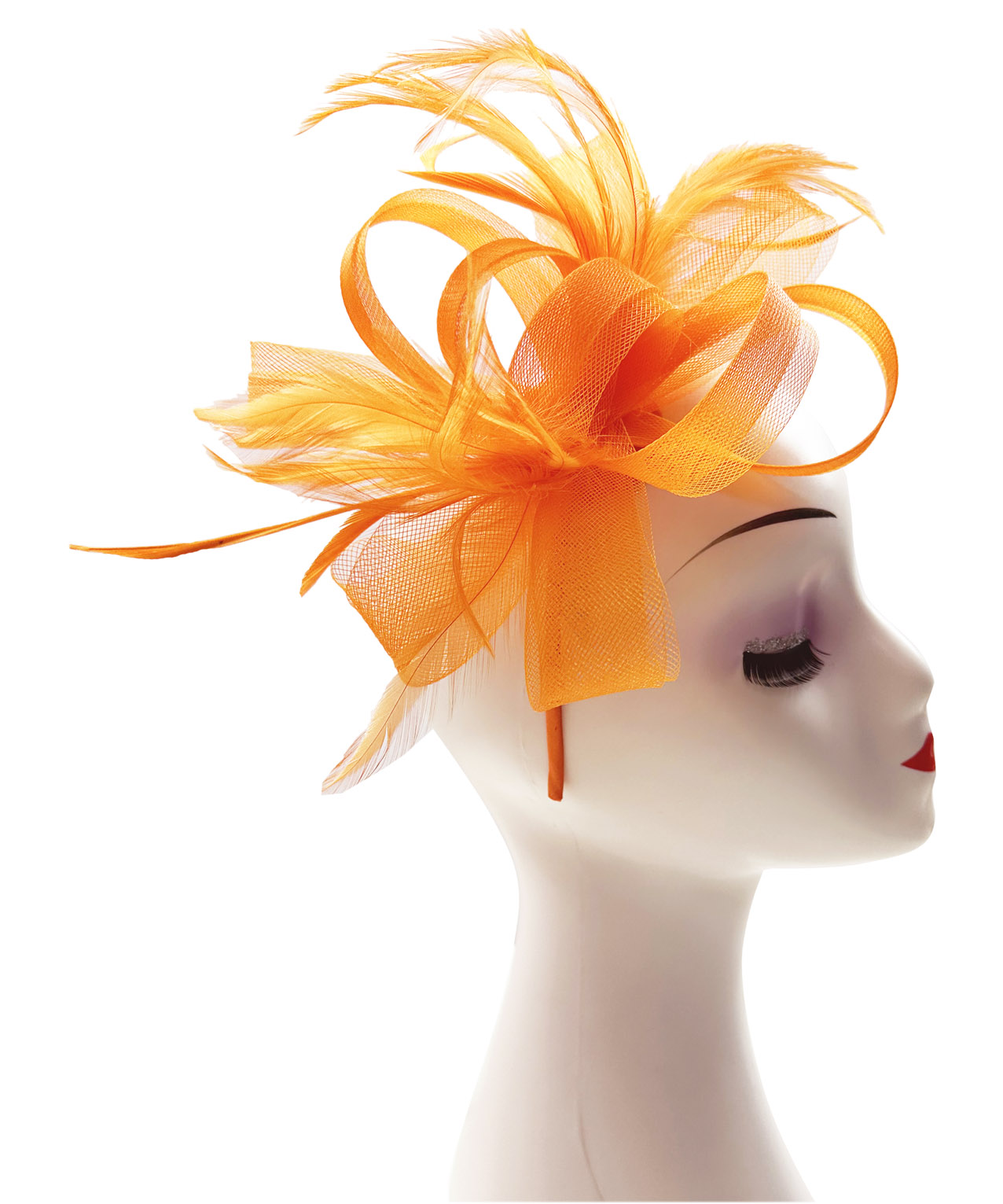 FT2056-019 Loop Bow Fascinator with Feathers