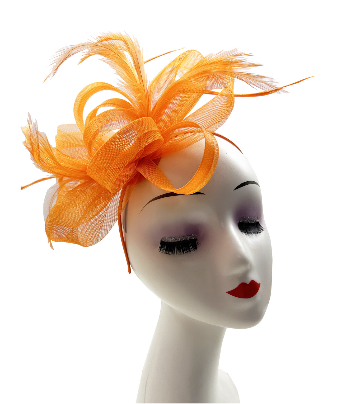 FT2056-019 Loop Bow Fascinator with Feathers