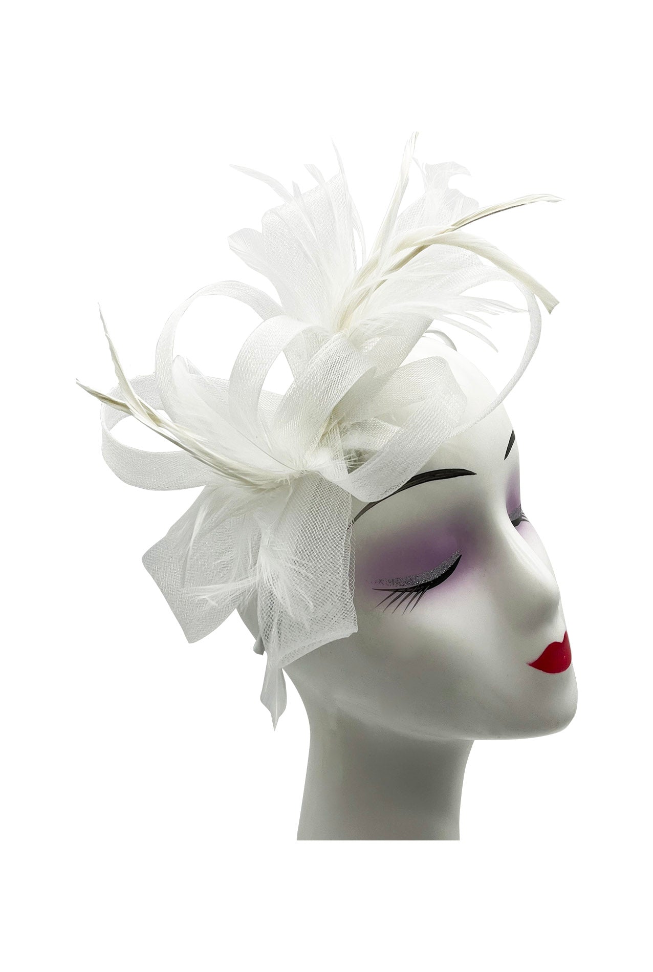 FT2056-019 Loop Bow Fascinator with Feathers