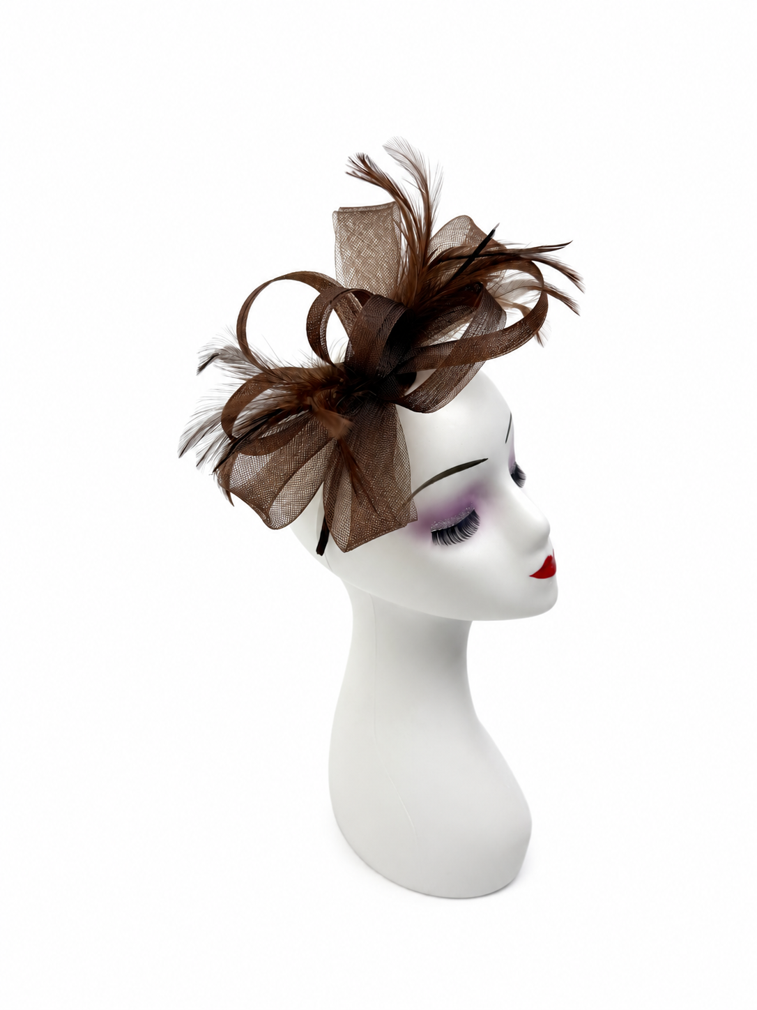 FT2056-019 Loop Bow Fascinator with Feathers