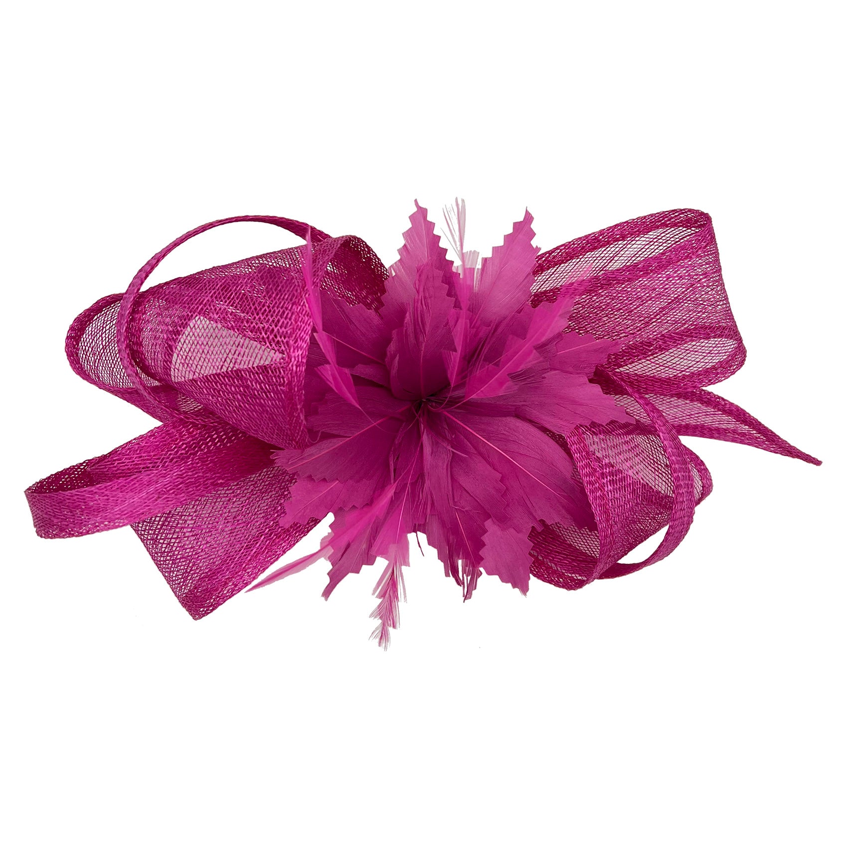 FT2170 Curly Sinamy Fascinator with Feather Flower