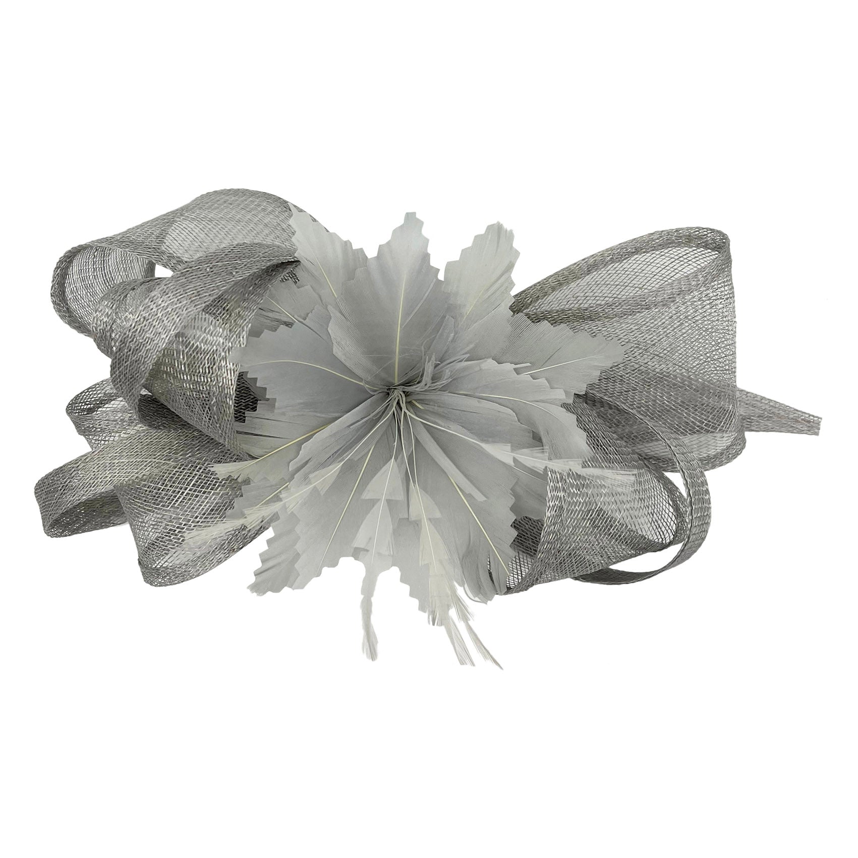 FT2170 Curly Sinamy Fascinator with Feather Flower