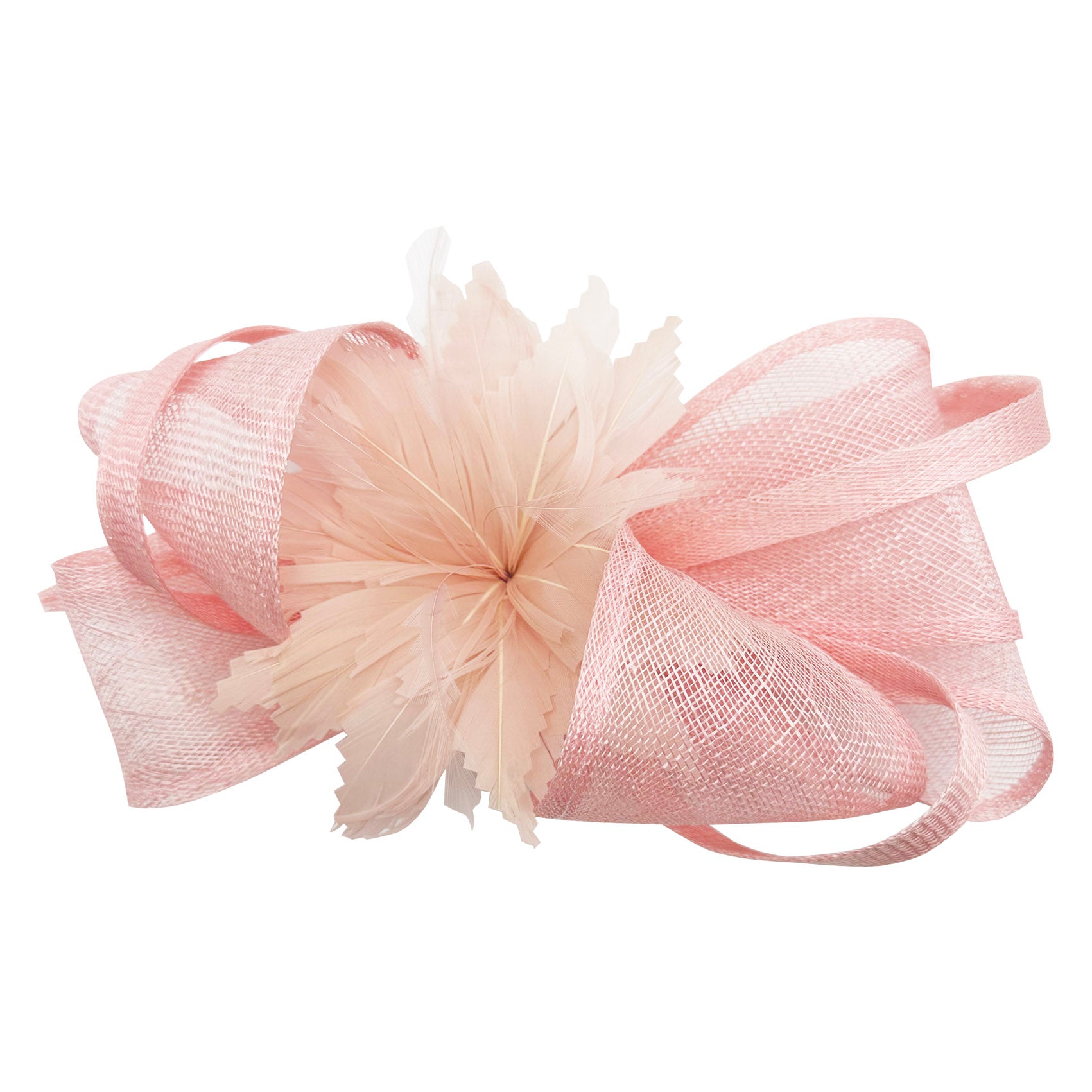 FT2170 Curly Sinamy Fascinator with Feather Flower