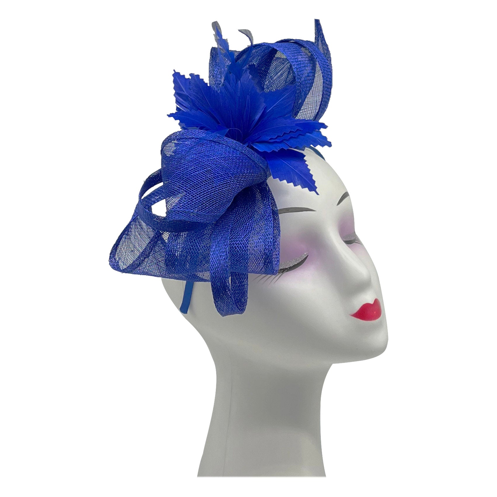 FT2170 Curly Sinamy Fascinator with Feather Flower