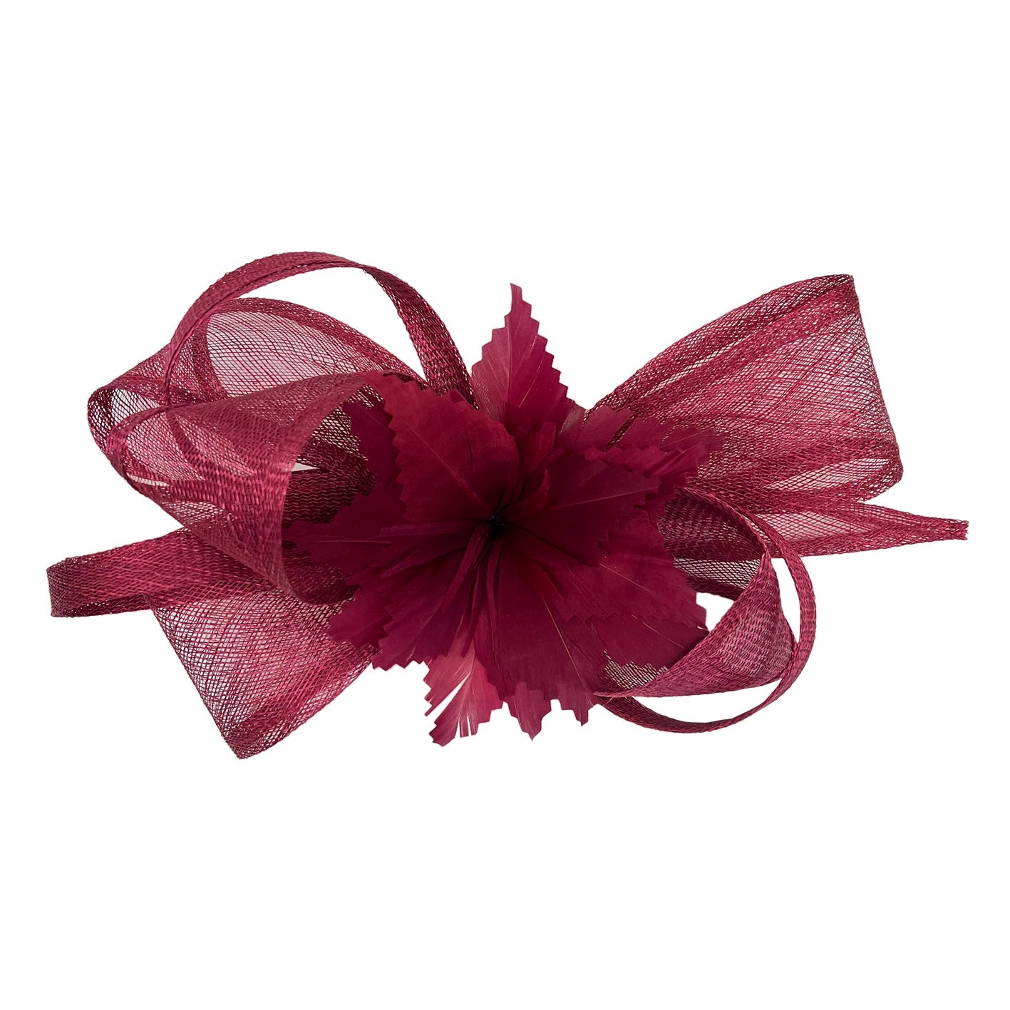 FT2170 Curly Sinamy Fascinator with Feather Flower