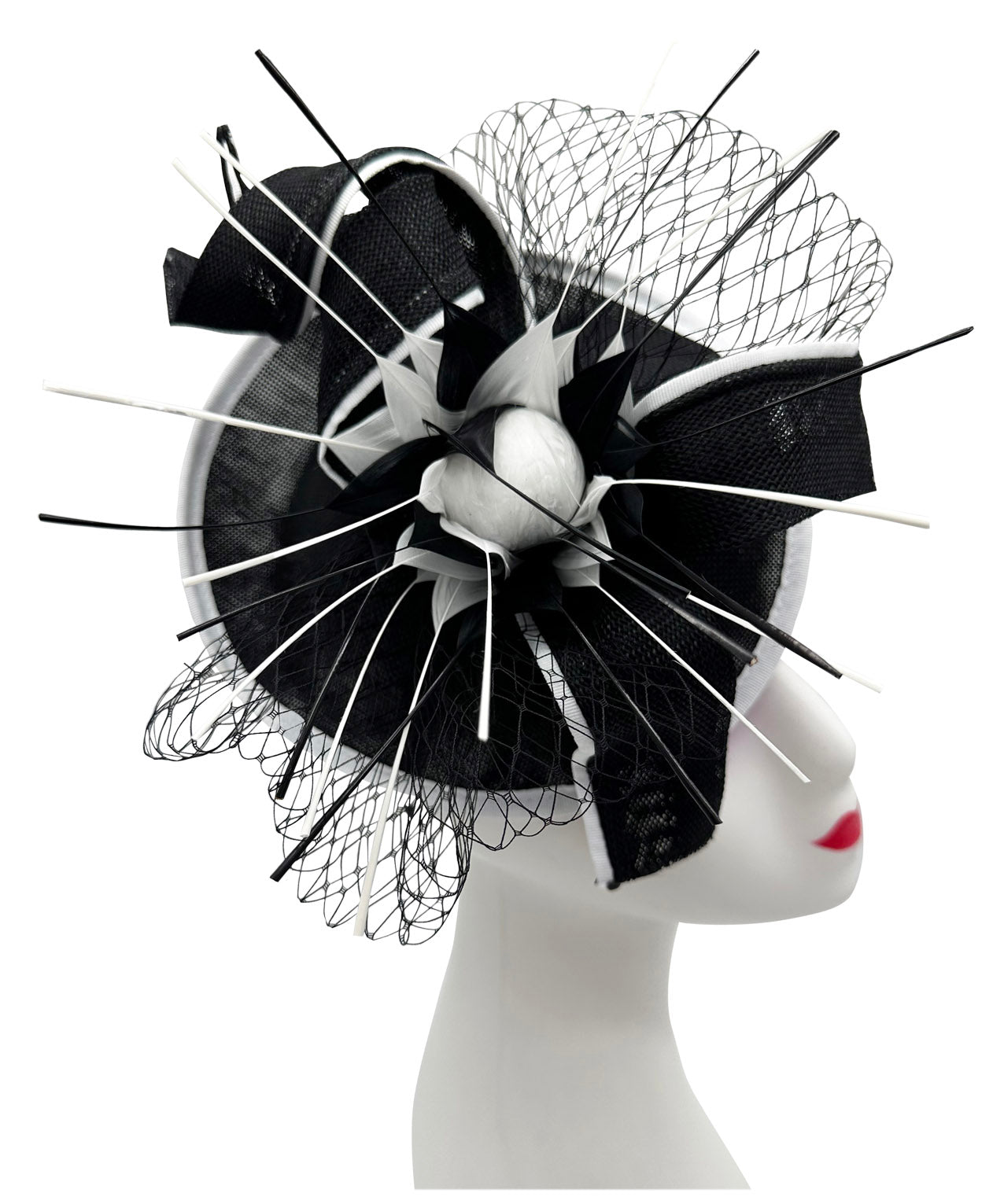 FT2321 Flower Hatinator with Veil and Arrowed Feathers