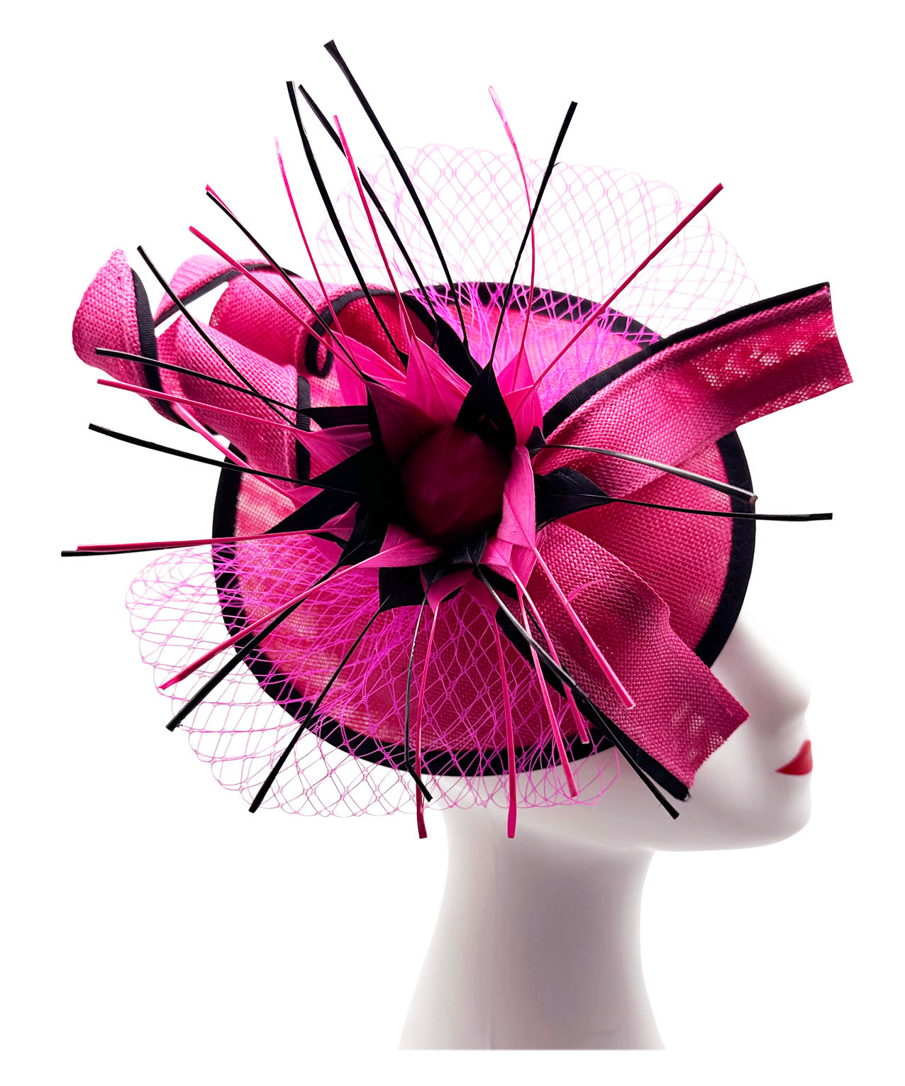 FT2321 Flower Hatinator with Veil and Arrowed Feathers