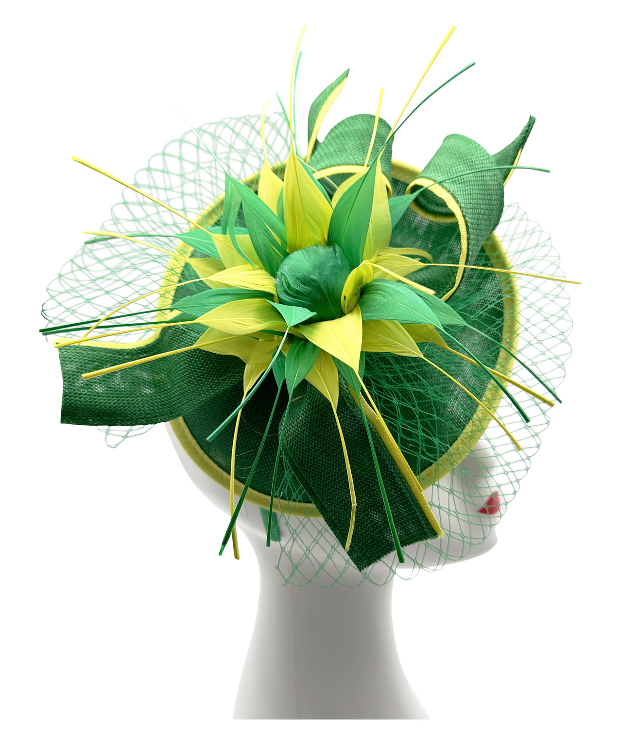 FT2321 Flower Hatinator with Veil and Arrowed Feathers