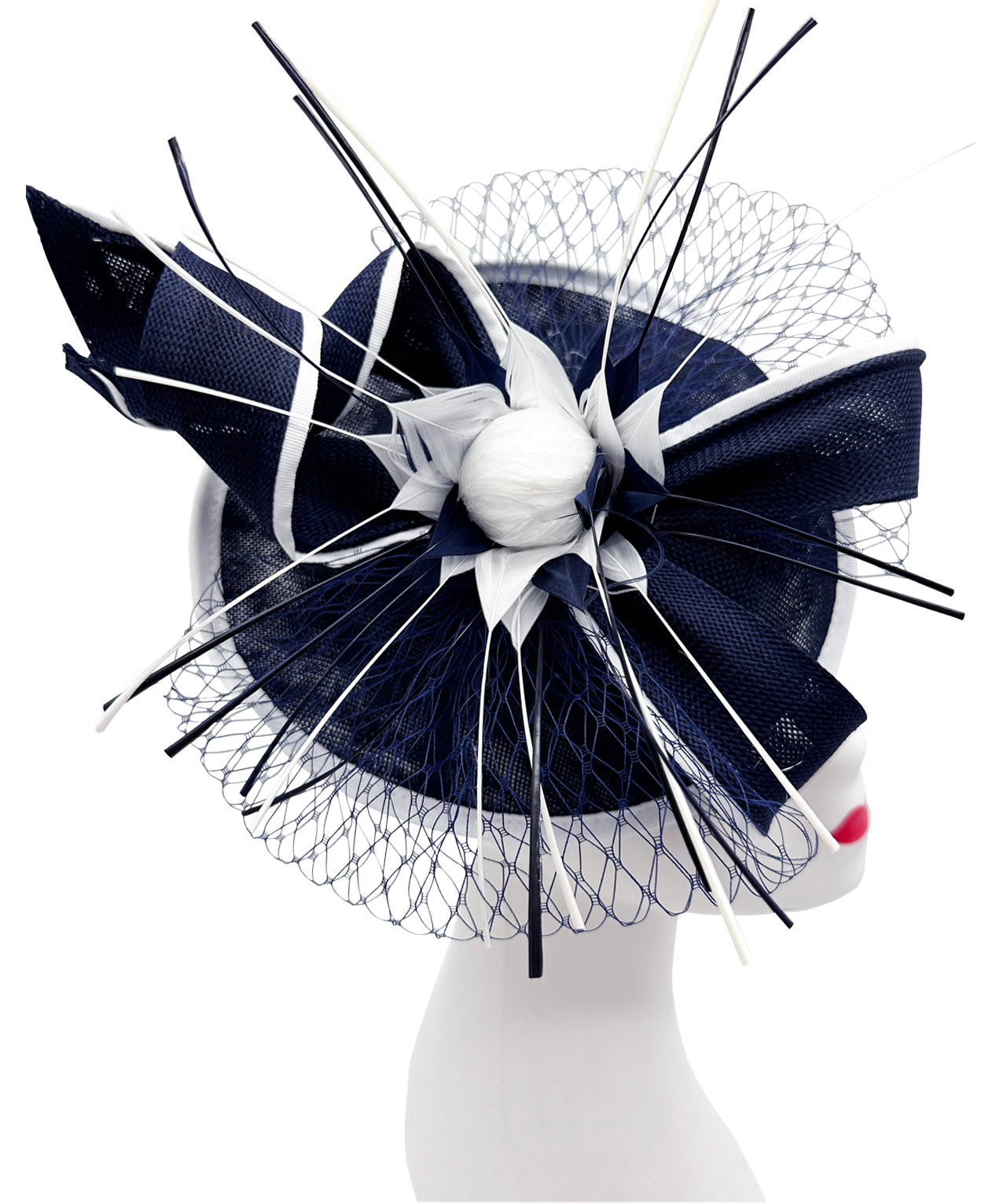 FT2321 Flower Hatinator with Veil and Arrowed Feathers