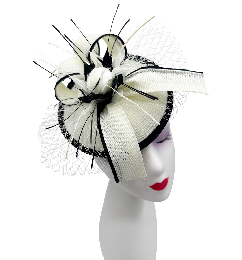 FT2321 Flower Hatinator with Veil and Arrowed Feathers