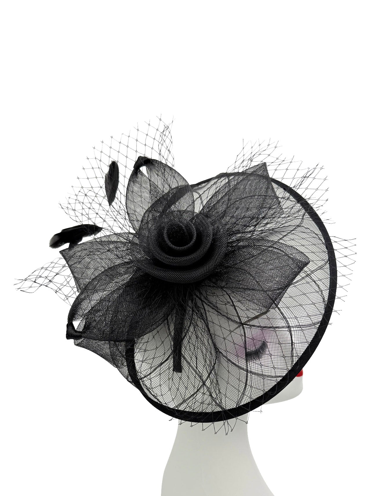 FT2511 Feathers and Mesh Detailing Fascinator