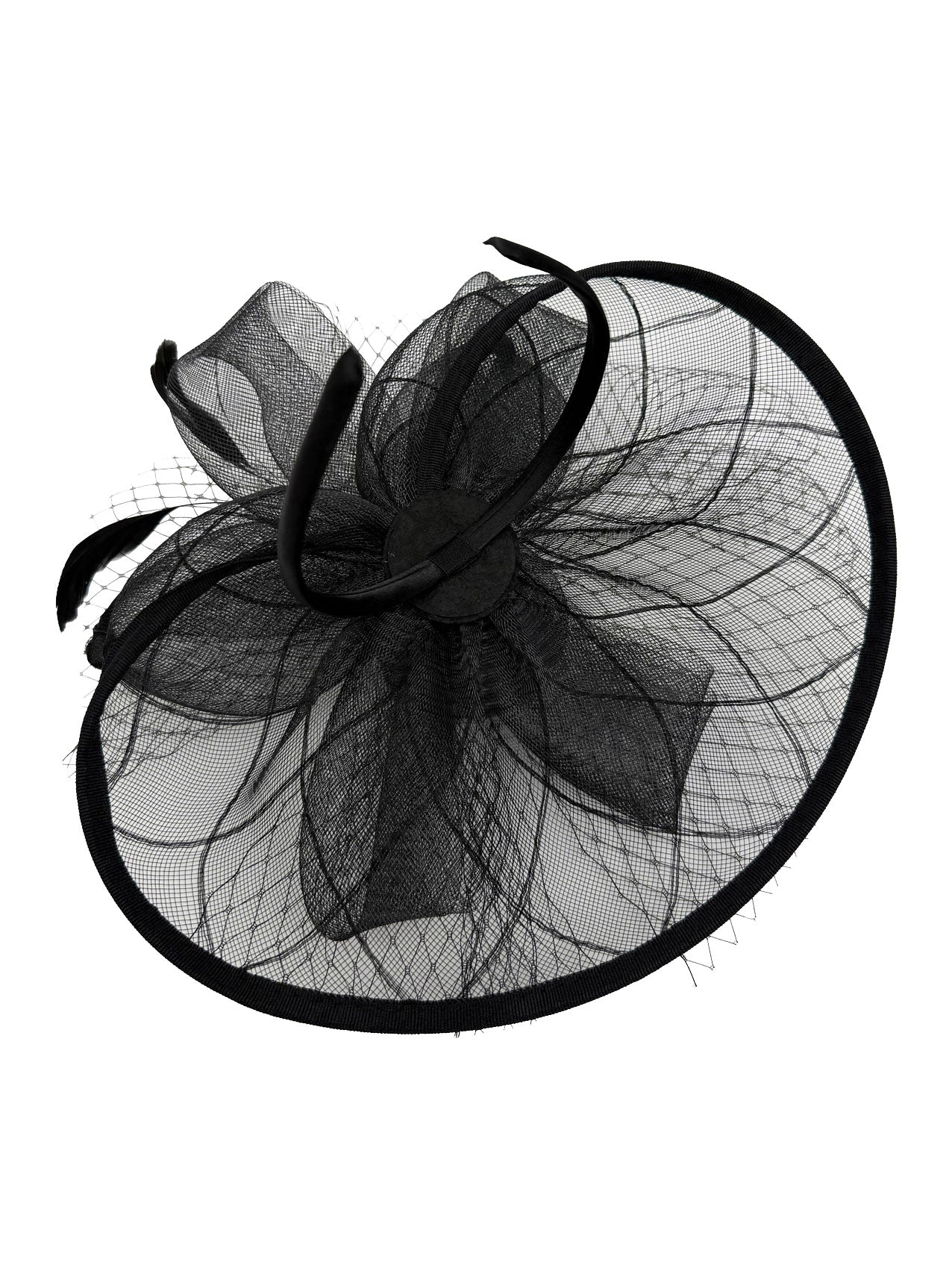 FT2511 Feathers and Mesh Detailing Fascinator