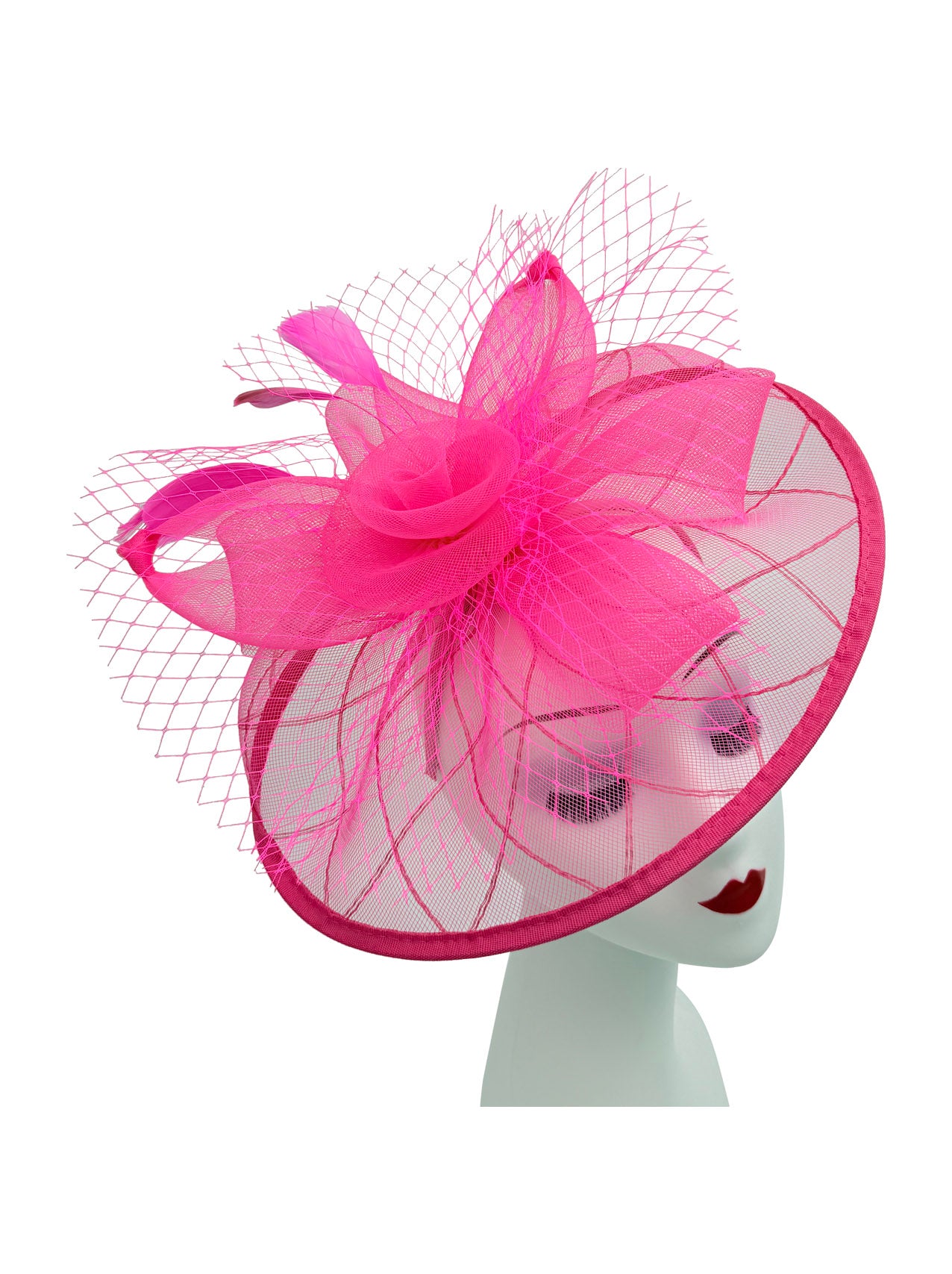FT2511 Feathers and Mesh Detailing Fascinator