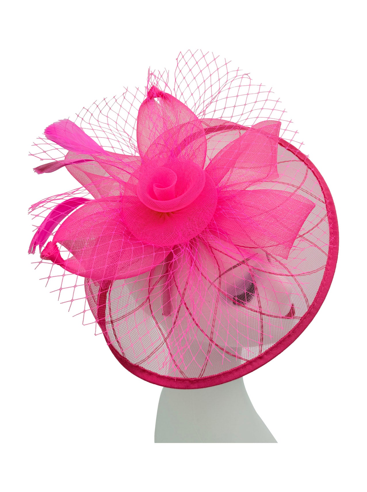 FT2511 Feathers and Mesh Detailing Fascinator