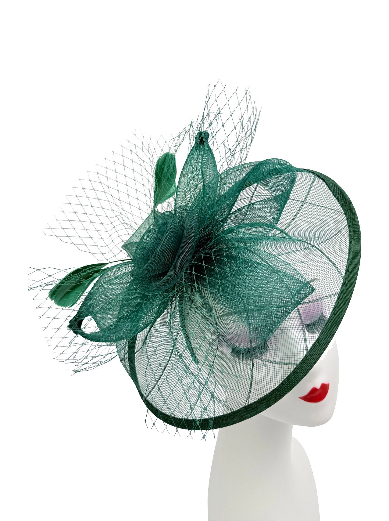 FT2511 Feathers and Mesh Detailing Fascinator