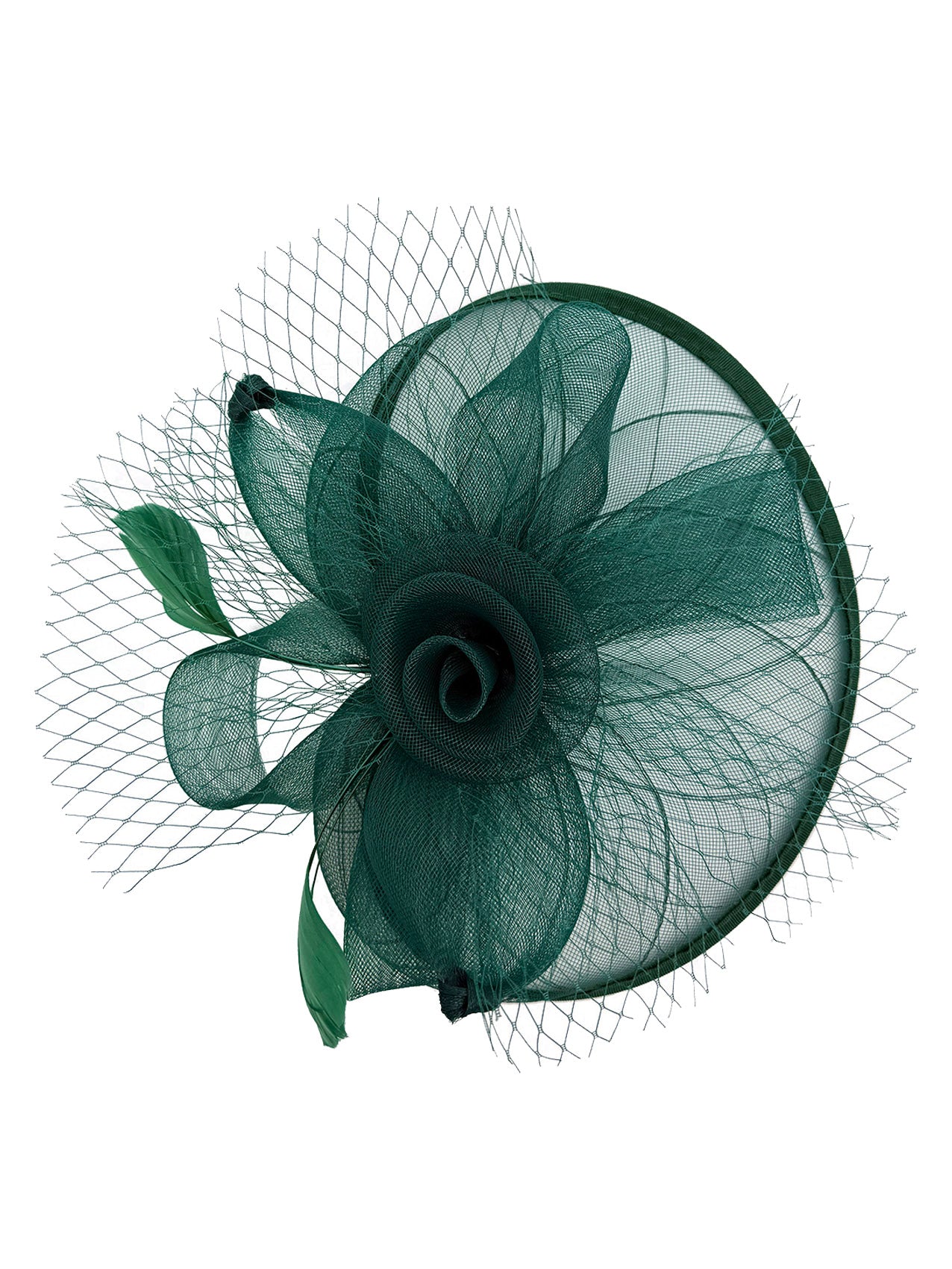 FT2511 Feathers and Mesh Detailing Fascinator