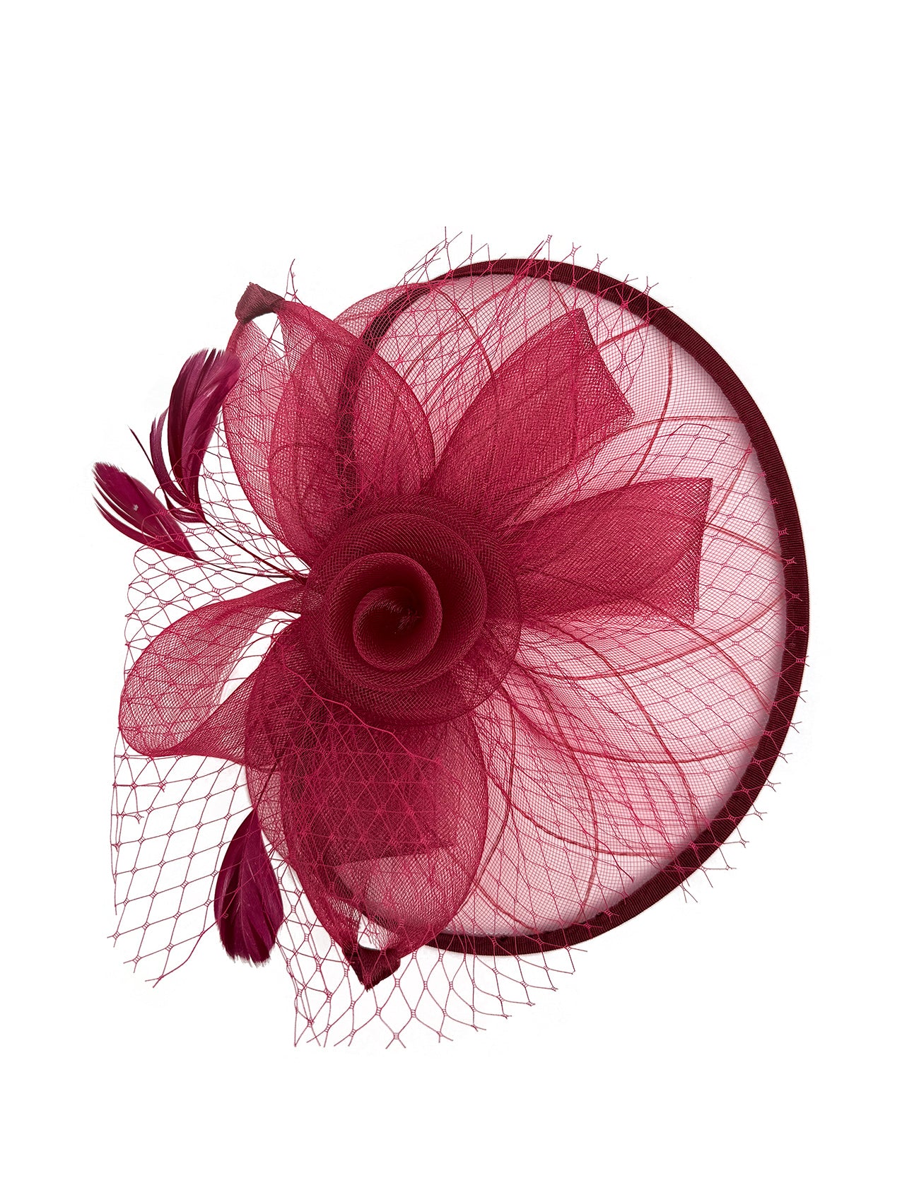 FT2511 Feathers and Mesh Detailing Fascinator