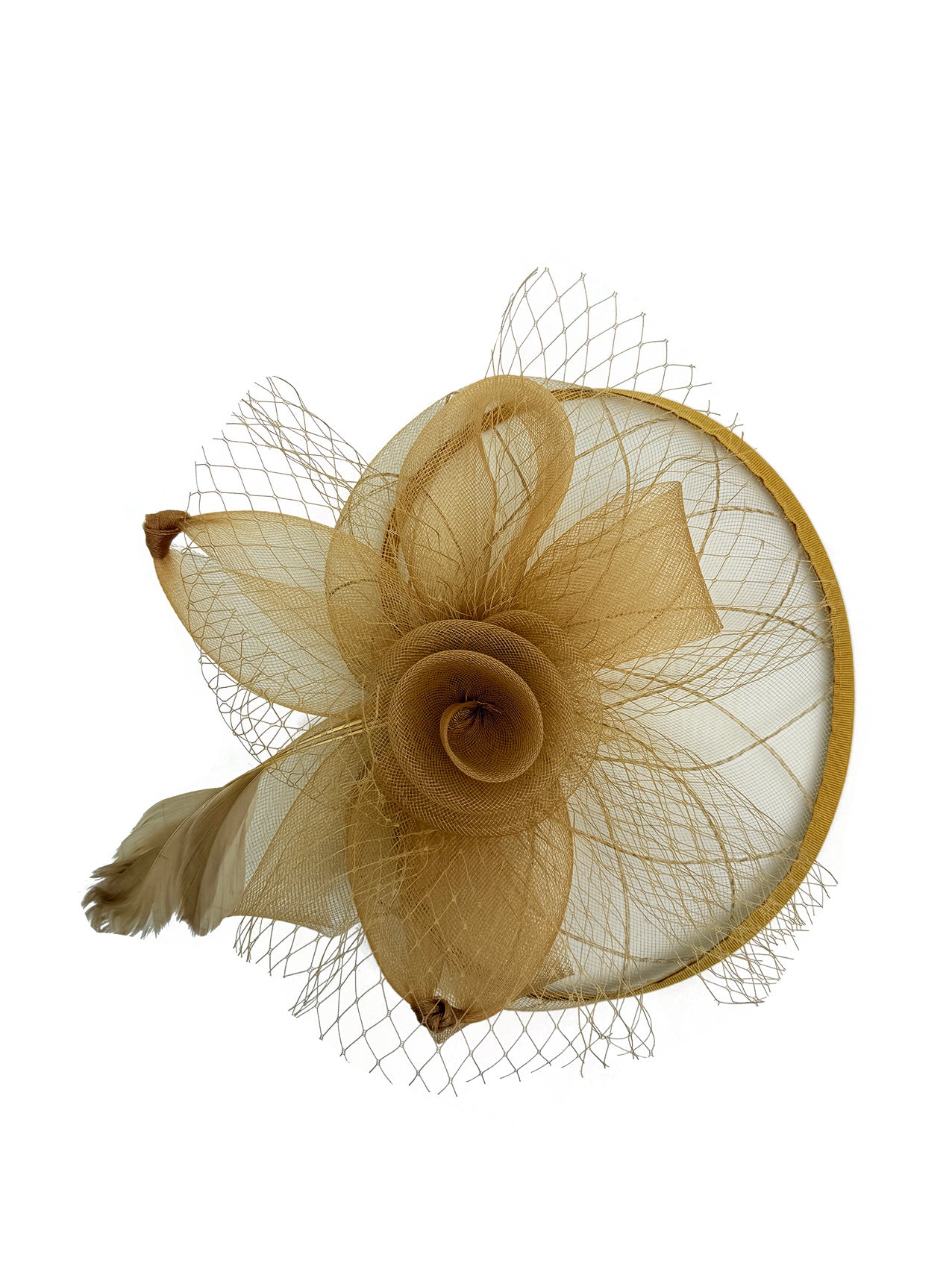 FT2511 Feathers and Mesh Detailing Fascinator