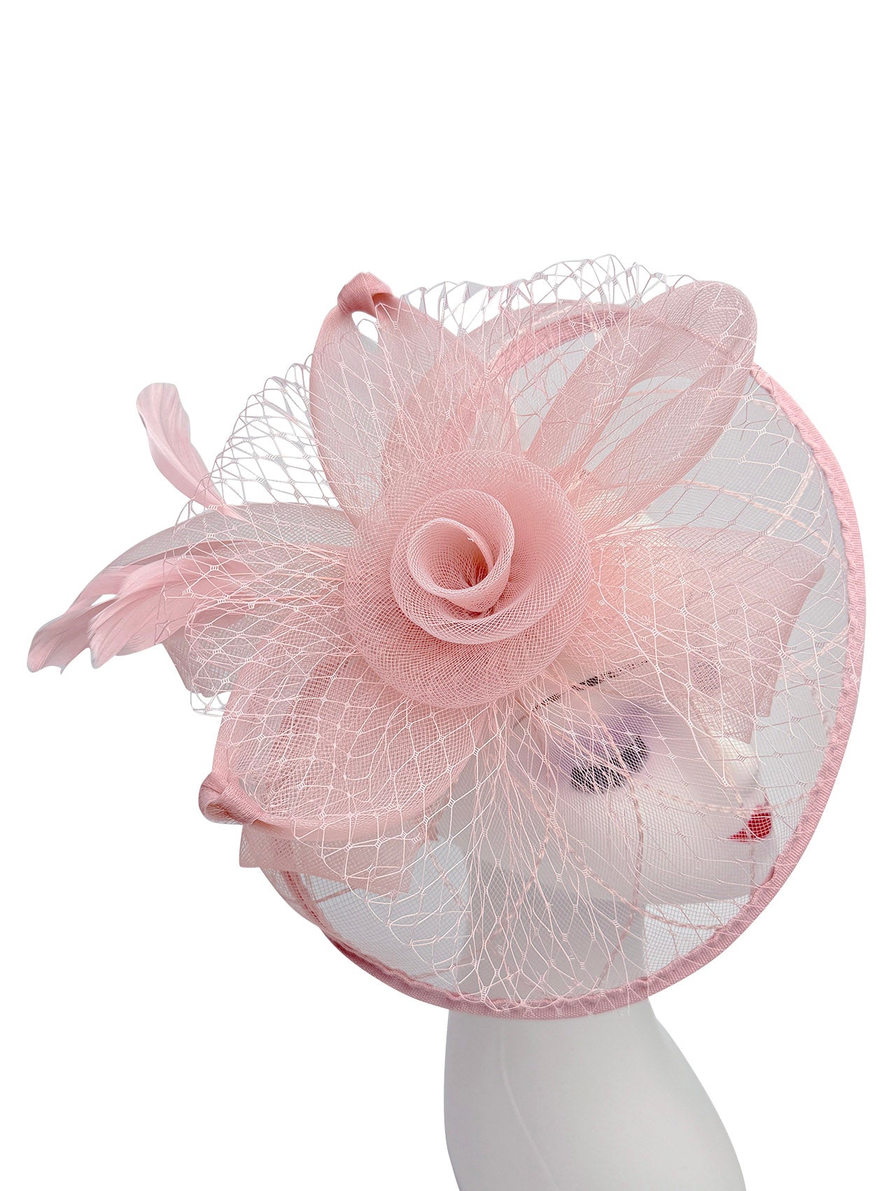 FT2511 Feathers and Mesh Detailing Fascinator