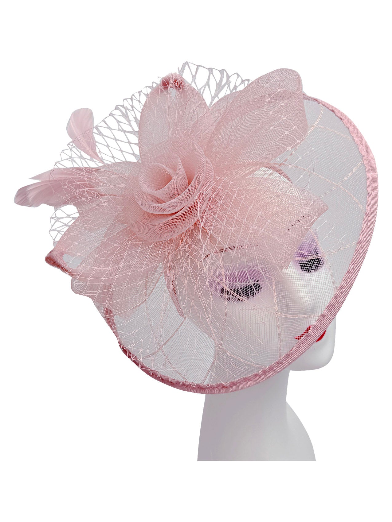 FT2511 Feathers and Mesh Detailing Fascinator