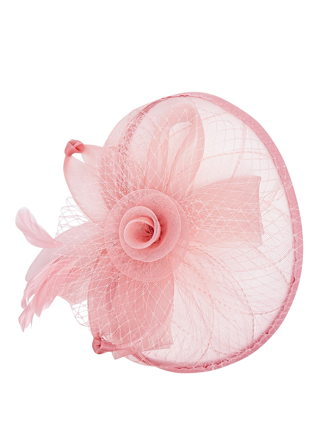 FT2511 Feathers and Mesh Detailing Fascinator