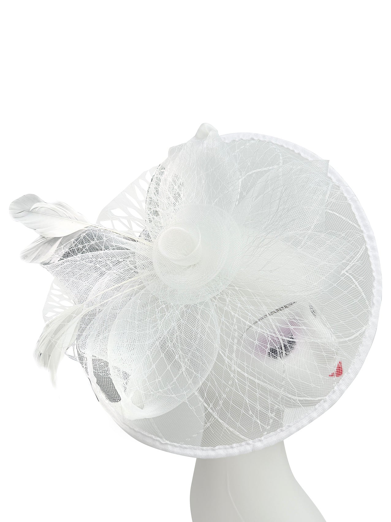FT2511 Feathers and Mesh Detailing Fascinator