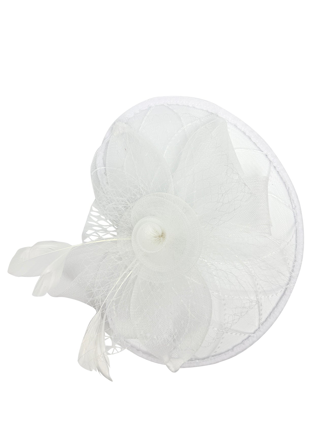 FT2511 Feathers and Mesh Detailing Fascinator