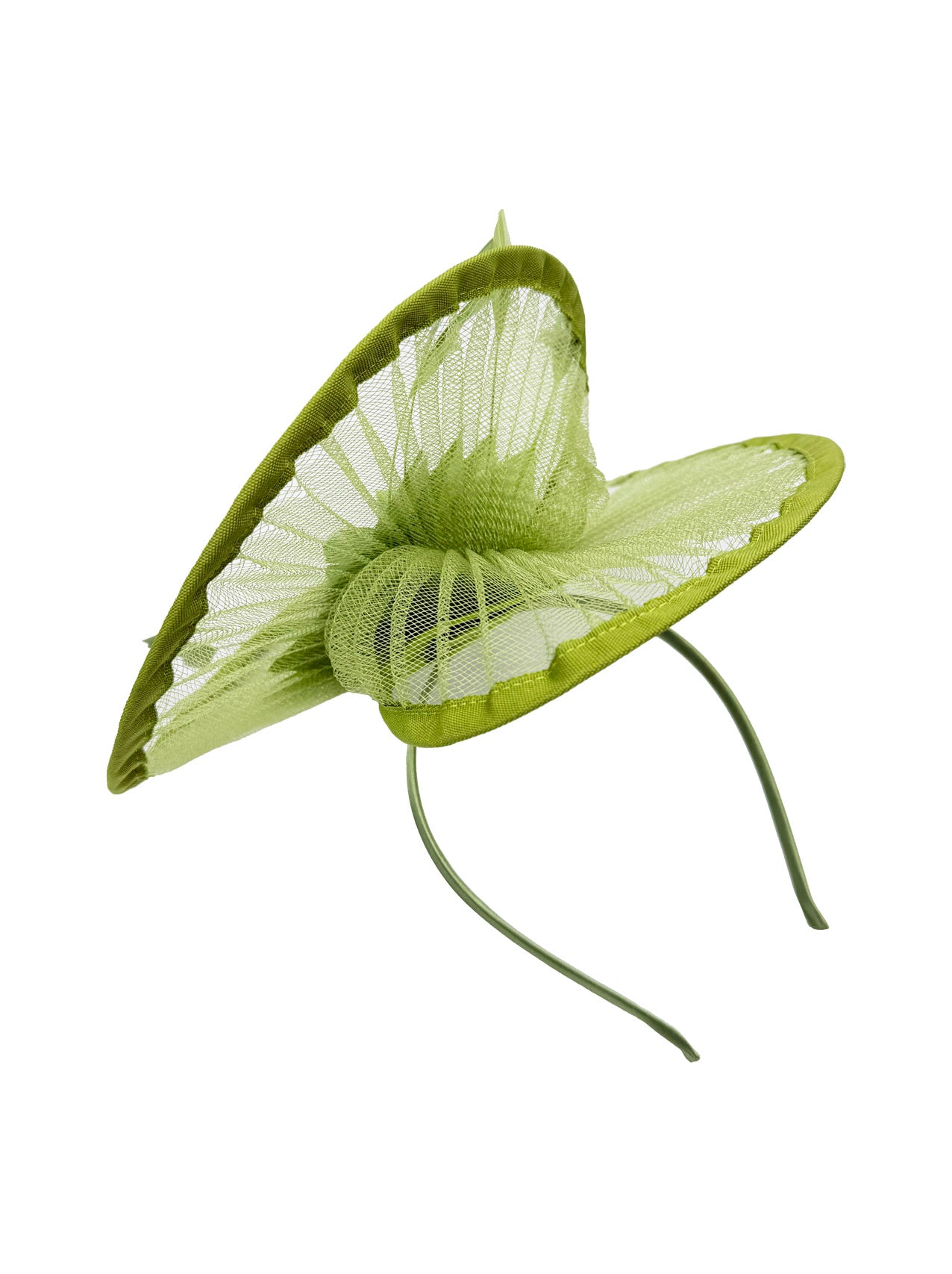 FT25190 Spiral Circular Brim Fascinator with a Feathers Burst