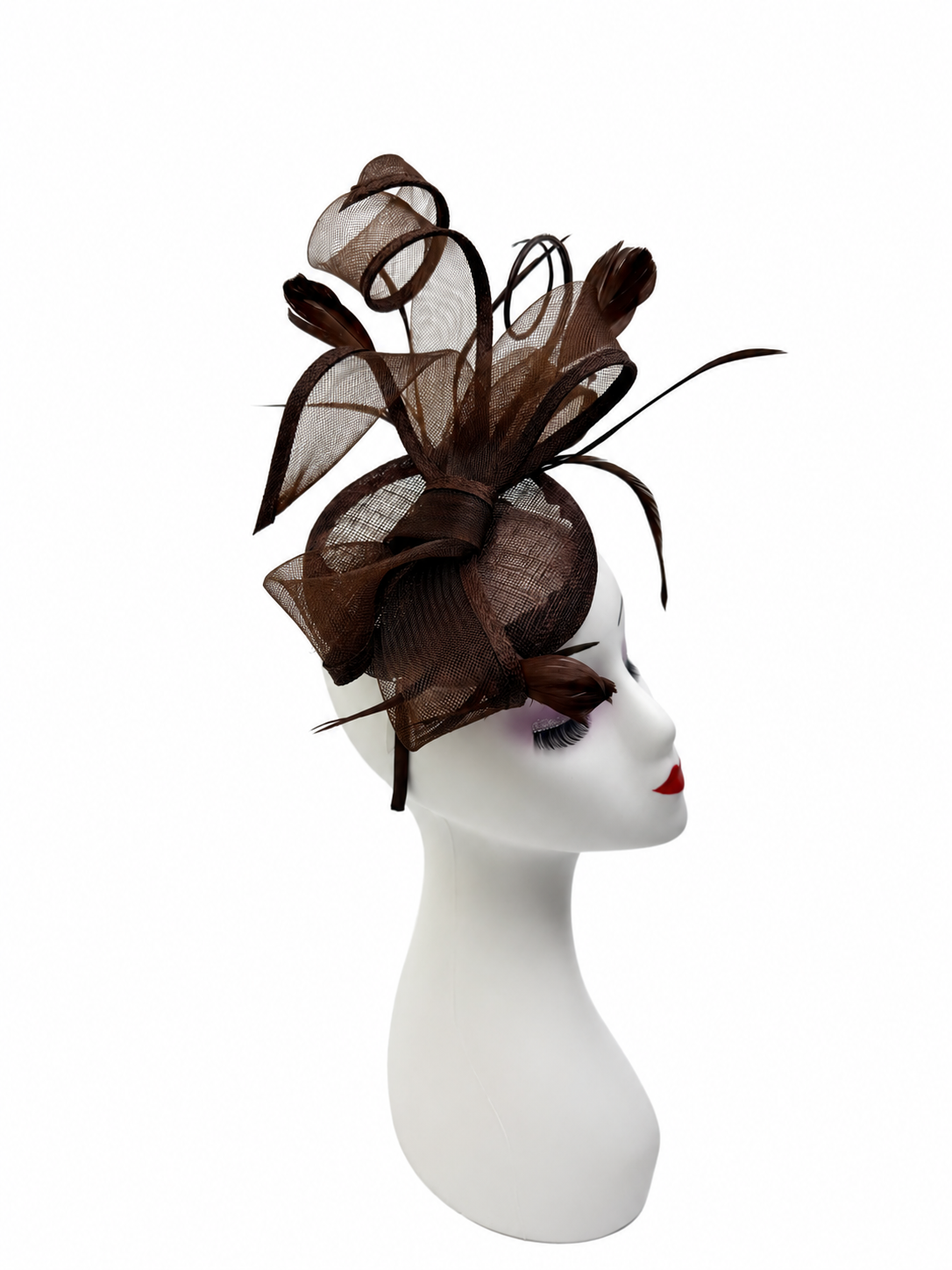 FT25200 Round Pill Box Fascinator with Bow & Feathers Detailing