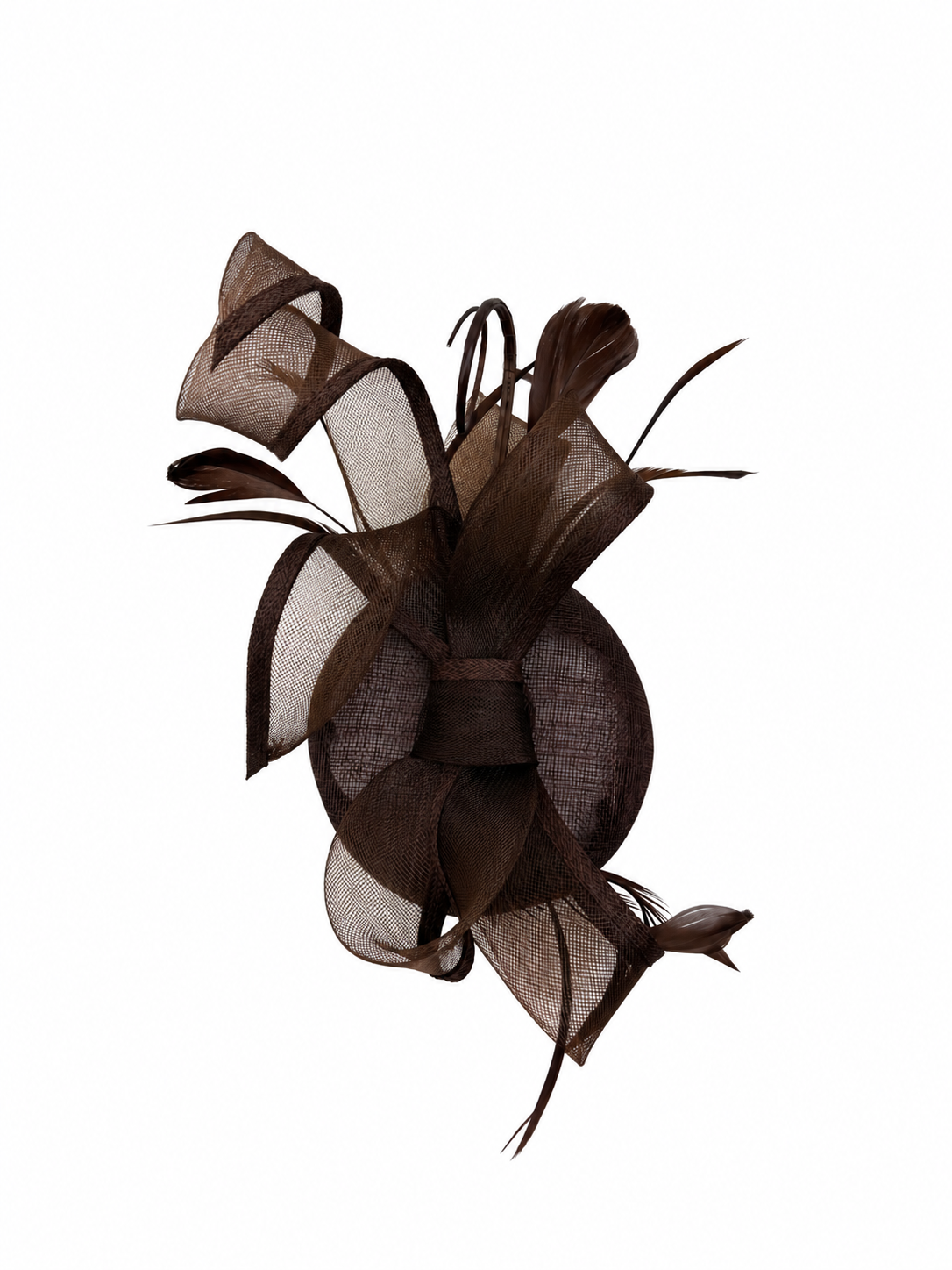 FT25200 Round Pill Box Fascinator with Bow & Feathers Detailing